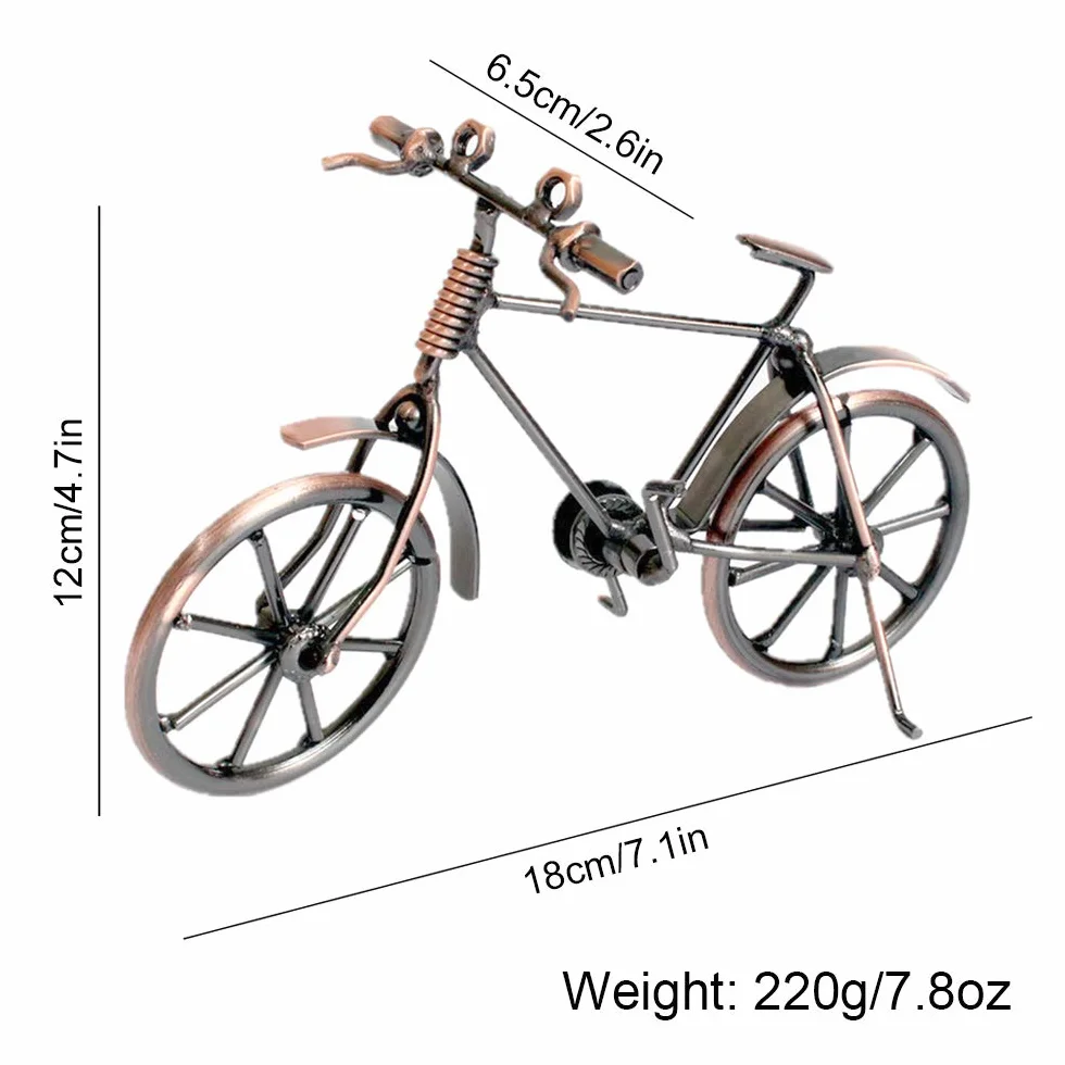 Żelazna dekoracja roweru vintage metalowa rzeźba kolekcjonerska prezent