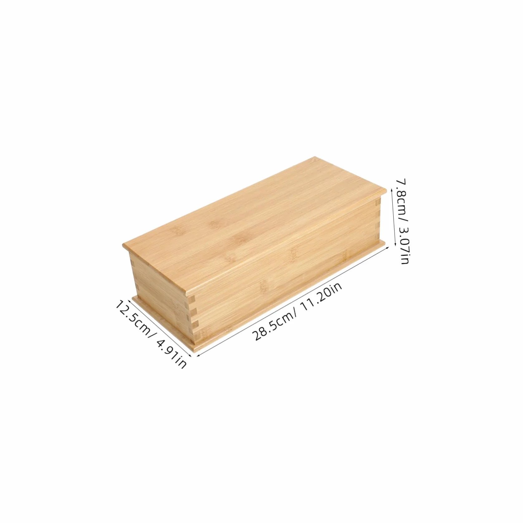 Storage Box with Lid Natural Bamboo Utensil Holder for Kitchen Drawer Organizer Versatile Container for Home Restaurant and Events