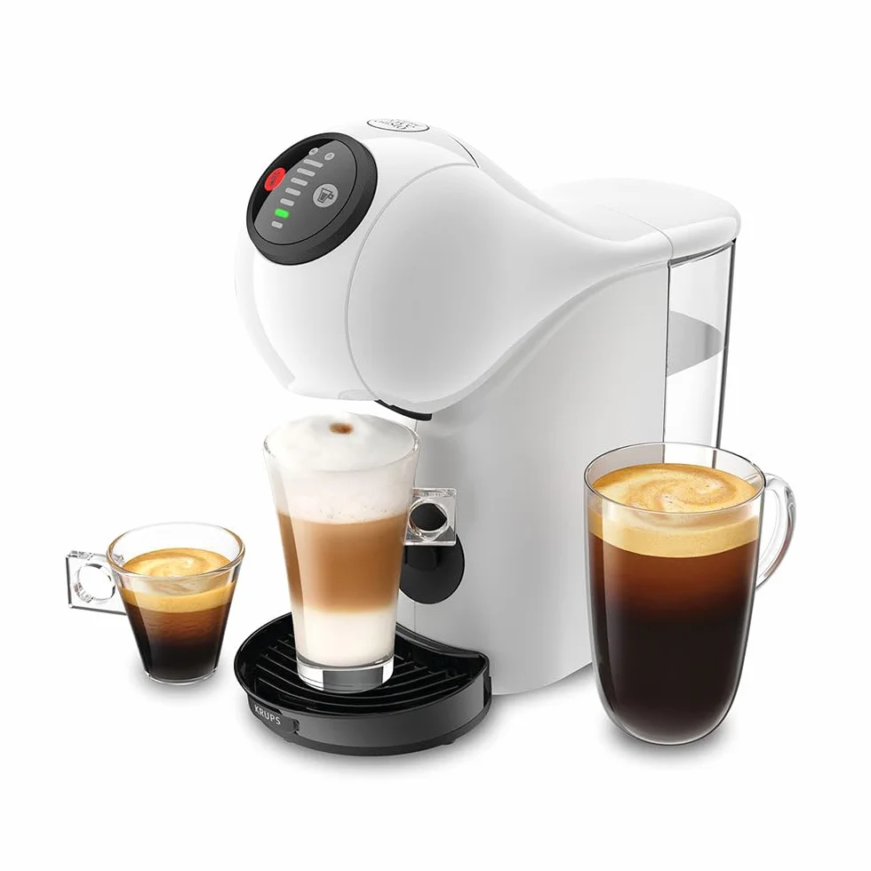 Krups Nescafé Dolce Gusto Genio S, ekspres do kawy na kapsułki do gorących i zimnych napojów, zbiornik na wodę 0,8 l, tryb Eco, Thermoblock, automatyczne wyłączanie, biały, KP2431