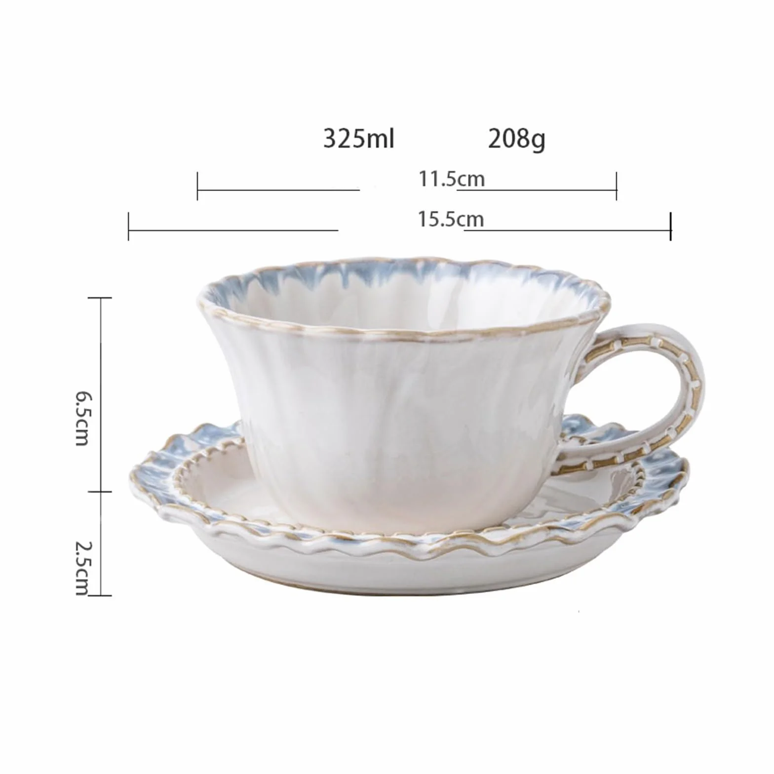 Zestaw filiżanek do herbaty i spodków, filiżanki do herbaty francuskie koronkowe filiżanki do kawy i spodki zestaw do domu ceramiczne kubki do kawy vintage popołudniowa herbata filiżanki do latte