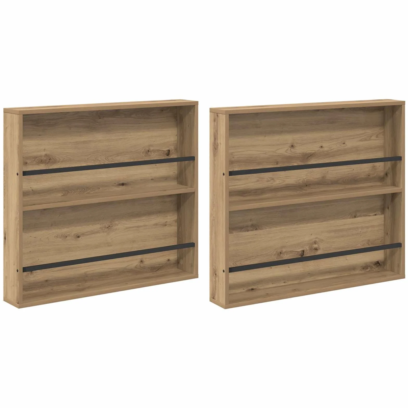 Générique Nowoczesny stojak na czasopisma ścienne z drewna inżynieryjnego 80x12x70 cm, designerski regał na czasopisma z regulowanym schowkiem do salonu lub biura