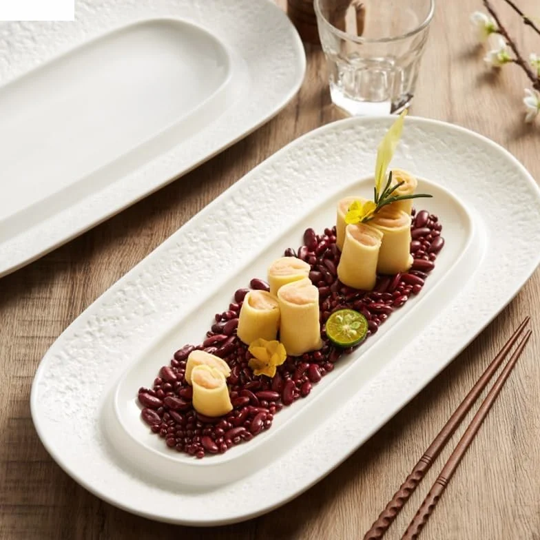 Talerz obiadowy Talerze kuchenne Naczynia Ceramiczne Sashimi Talerze sushi Makarony Talerze do steków Naczynia do gotowania Kreatywne Restauracja Owalne Naczynia stołowe Przekąski Desery Naczynia Tal