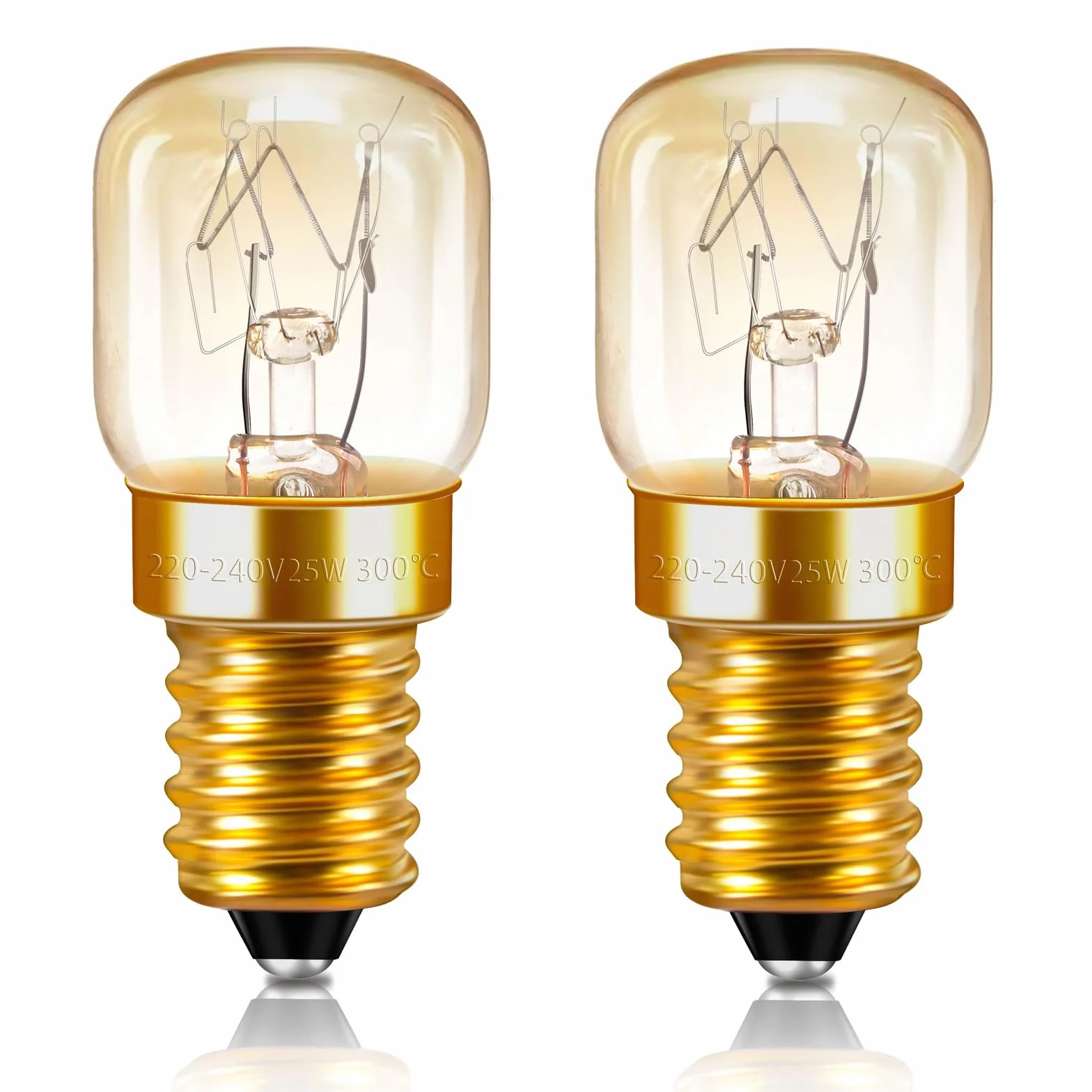 2 sztuki ściemnianych lamp do piekarnika T22, odporne na wysokie temperatury do 300 stopni, 120 lm, ciepła biel, 2700 K, gwint E14, lampa chłodząca, AC 220-240 V, do lampy lawowej, oświetlenie