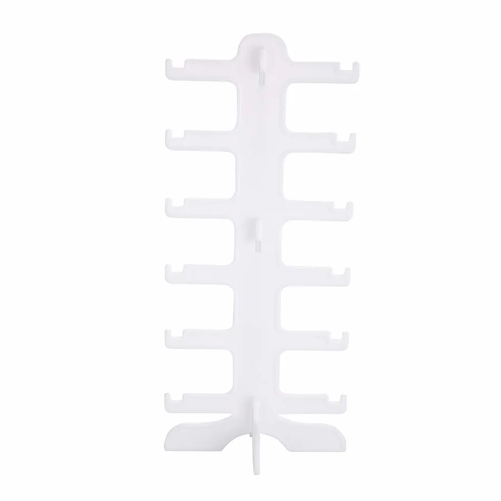 Stojak na Okulary Przeciwsłoneczne, Biały Organizer na 6 par, Uchwyt Wyświetlacz, 35,5 x 15,8 cm, do Biurka