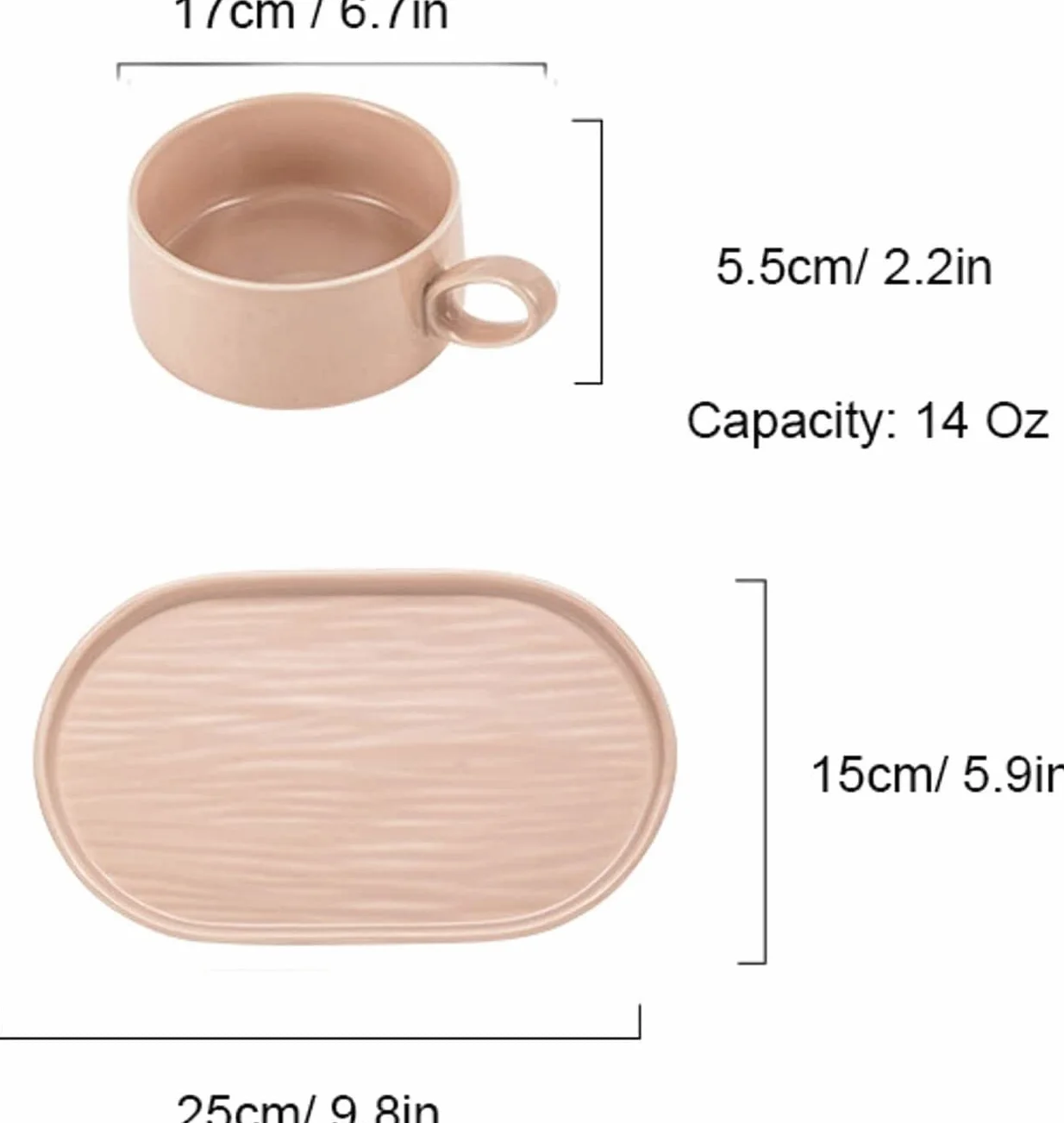 Talerz obiadowy, talerz do serwowania, miski na zupę 14 uncji Kubek na zupę z uchwytami, ceramiczne talerze śniadaniowe Zestaw na śniadanie Zupa kanapkowa Kawa Miski do serwowania płatków śniadaniowyc