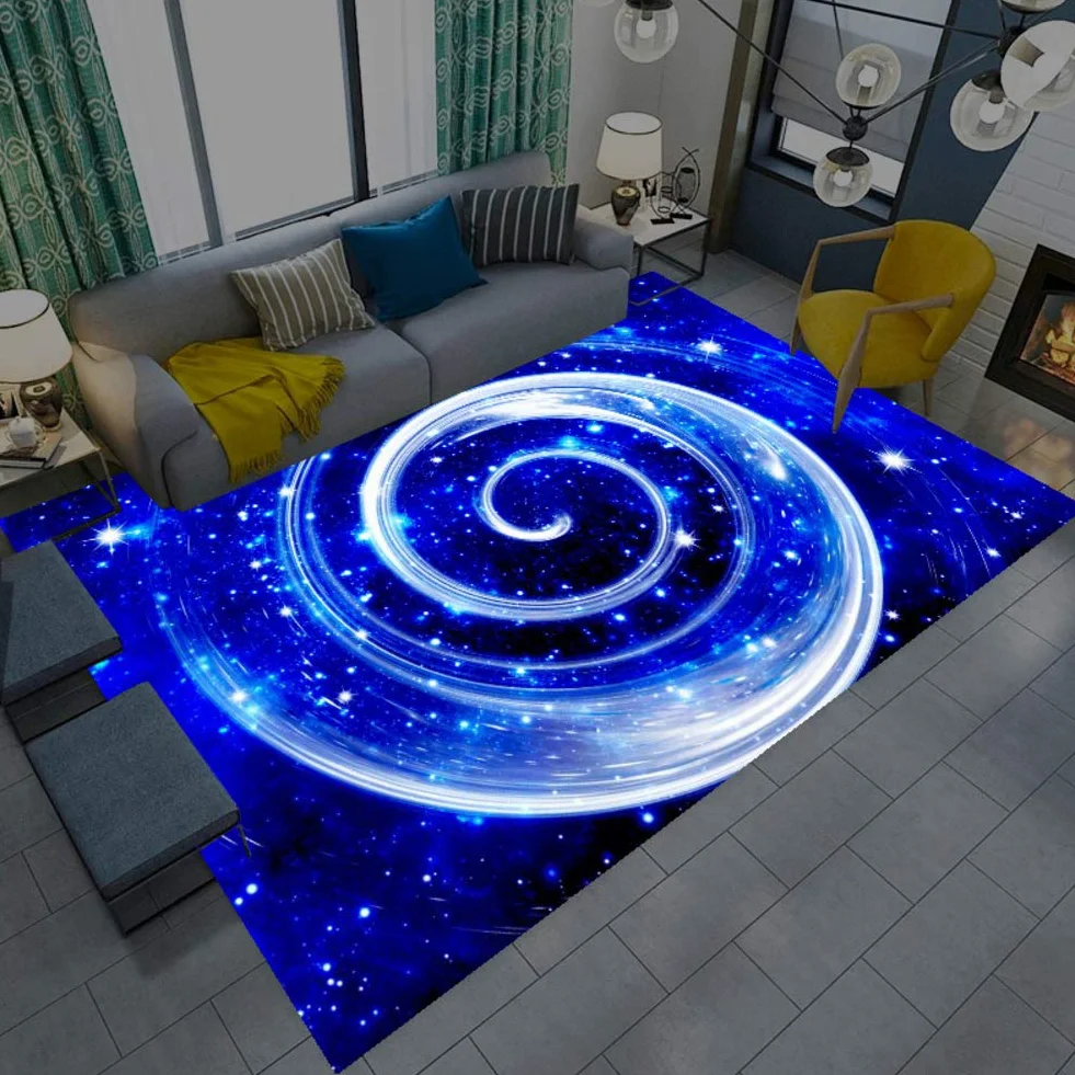 Ulepszona mata antypoślizgowa do domu nadaje się do prania do sypialni nauka salonu dekoracja bożonarodzeniowa, 3D burst wzór nieba dywan luksusowy super miękki tył 140*200 cm