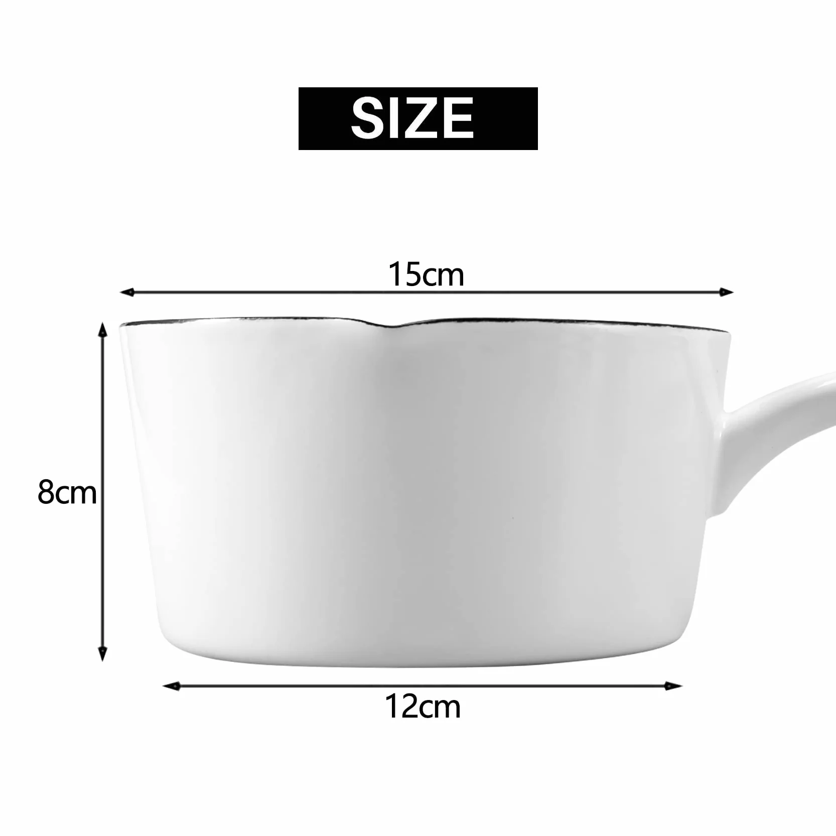 1,3 l japoński styl biały ceramiczny garnek na mleko kuchnia patelnia patelnia garnek do gotowania stewpanu z długim uchwytem dla jednej osoby