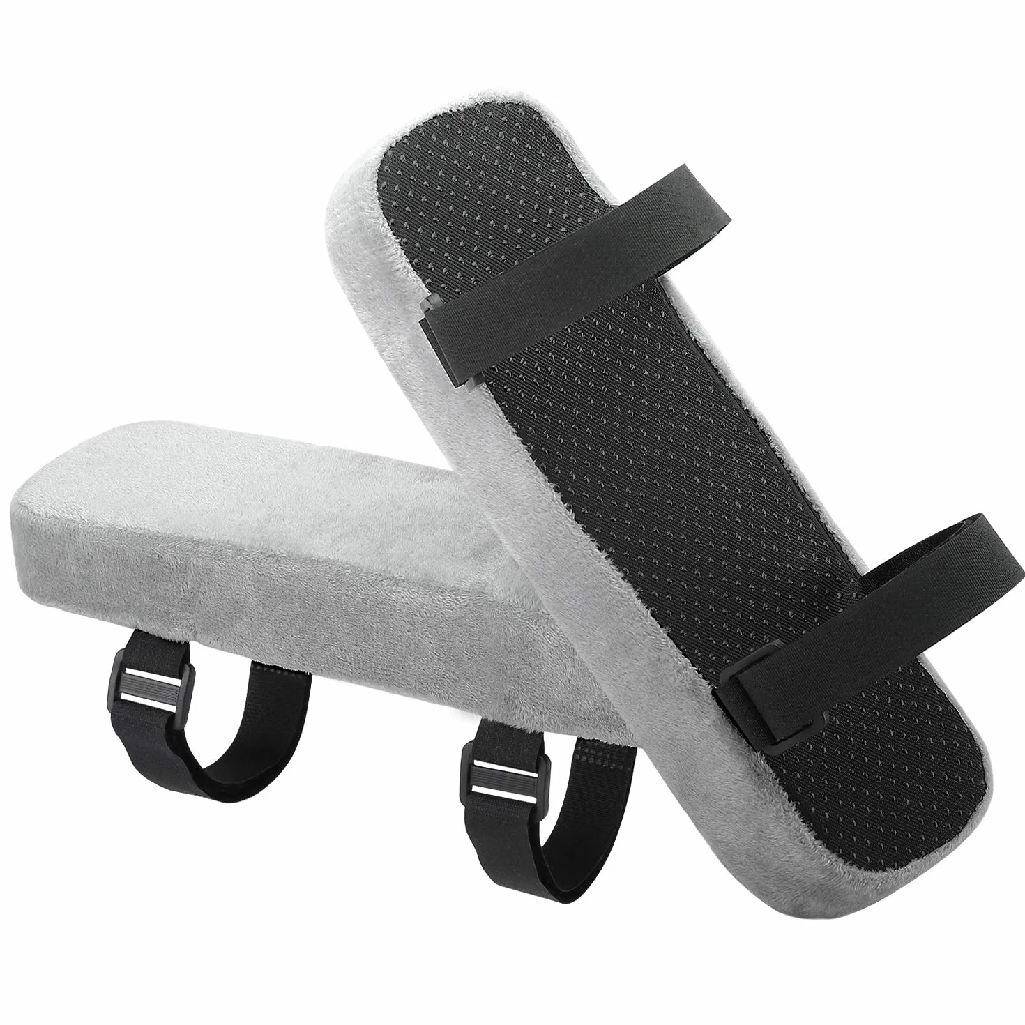 MoKo Office Chair Armrest Pads, Polyurethane Foam Soft Elbow Pillow - Universal Chair Arm Covers for Elbows and Forearms Pressure Relief - Gray(2 Pack)