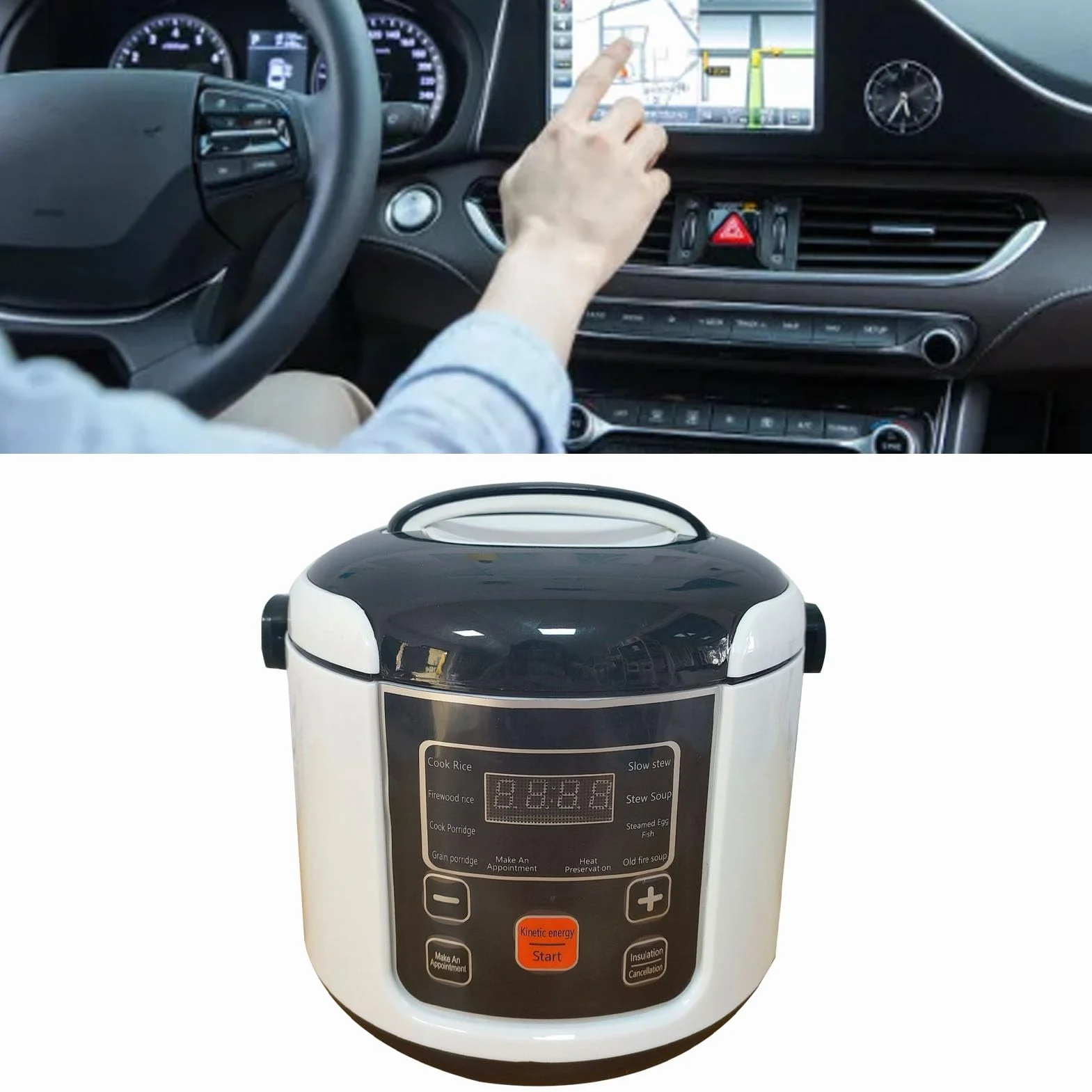 Mini Elektryczna Kuchenka do Gotowania Ryżu, Przenośna Funkcja Utrzymywania Ciepła dla 2-4 Osób Camping RV Green 2L (24V)