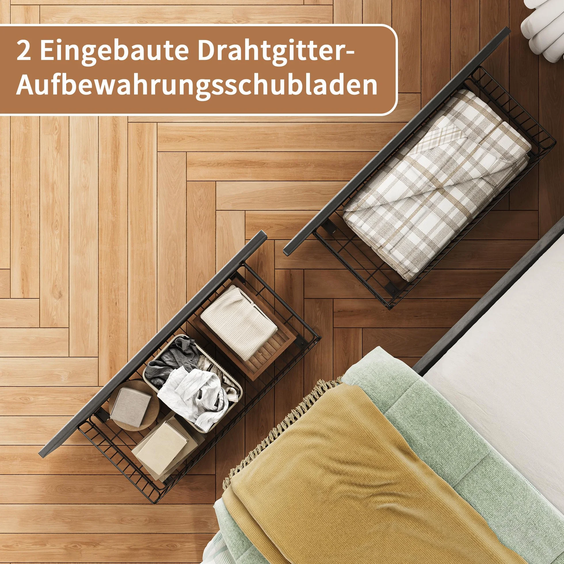 KeepGoon 90 x 200 cm łóżko tapicerowane z 2 szufladami, z aksamitu, łóżko pojedyncze/rozkładane, zagłówek LED ze schowkami, funkcja ładowania USB i stelaż, łóżko młodzieżowe dla dorosłych