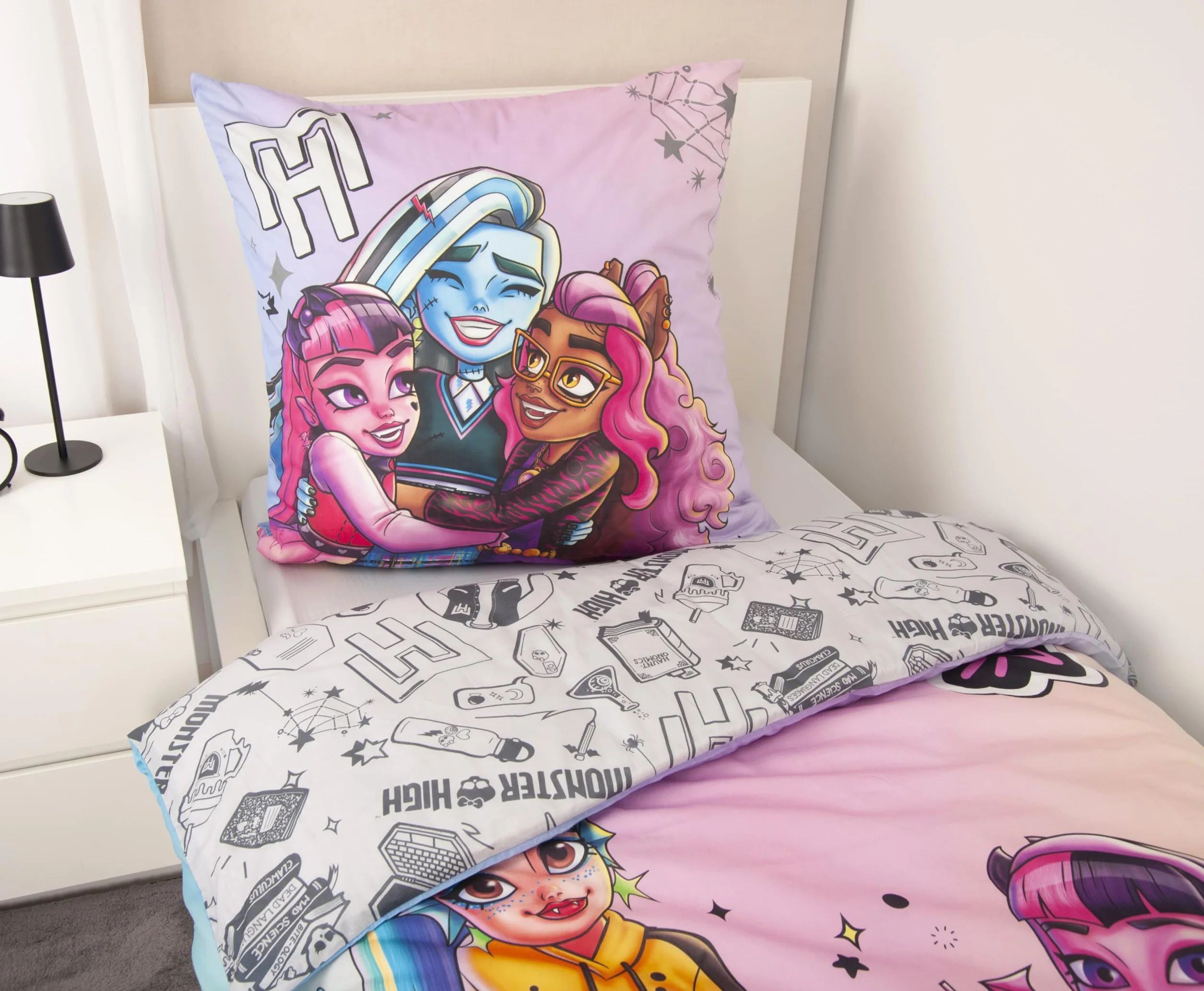 Monster High Pościel 100% Bawełna Renforcé 135x200 cm 80x80 cm