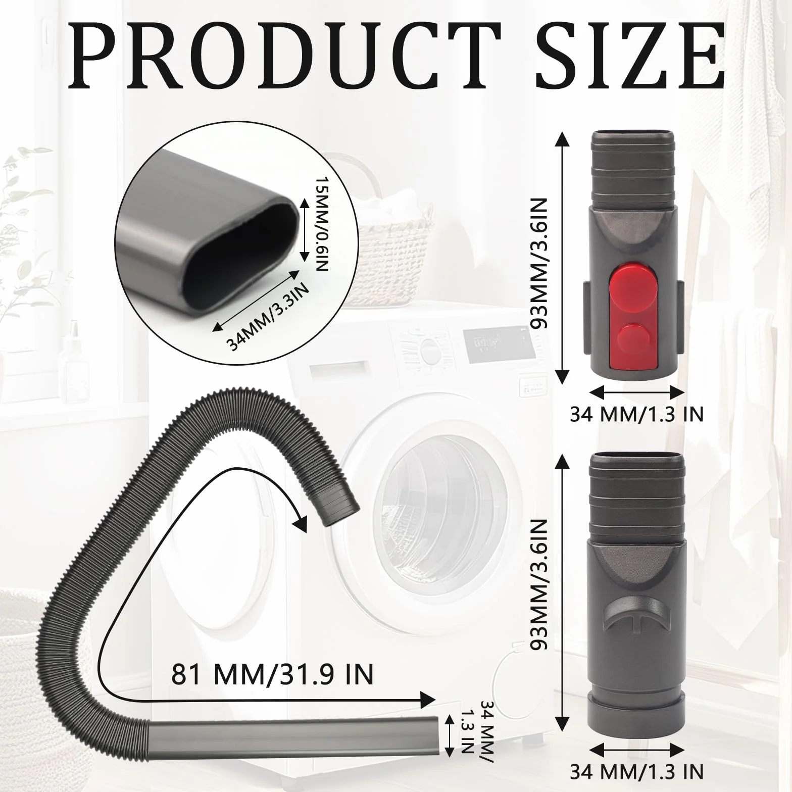 Elastyczna ssawka szczelinowa do Dyson V6, V7, V8, V10, V11, V12, V15, dysza do odkurzacza, wąż z elastyczną ssawką szczelinową i długą płaską dyszą, do suszarek, otworów wentylacyjnych i samochodów
