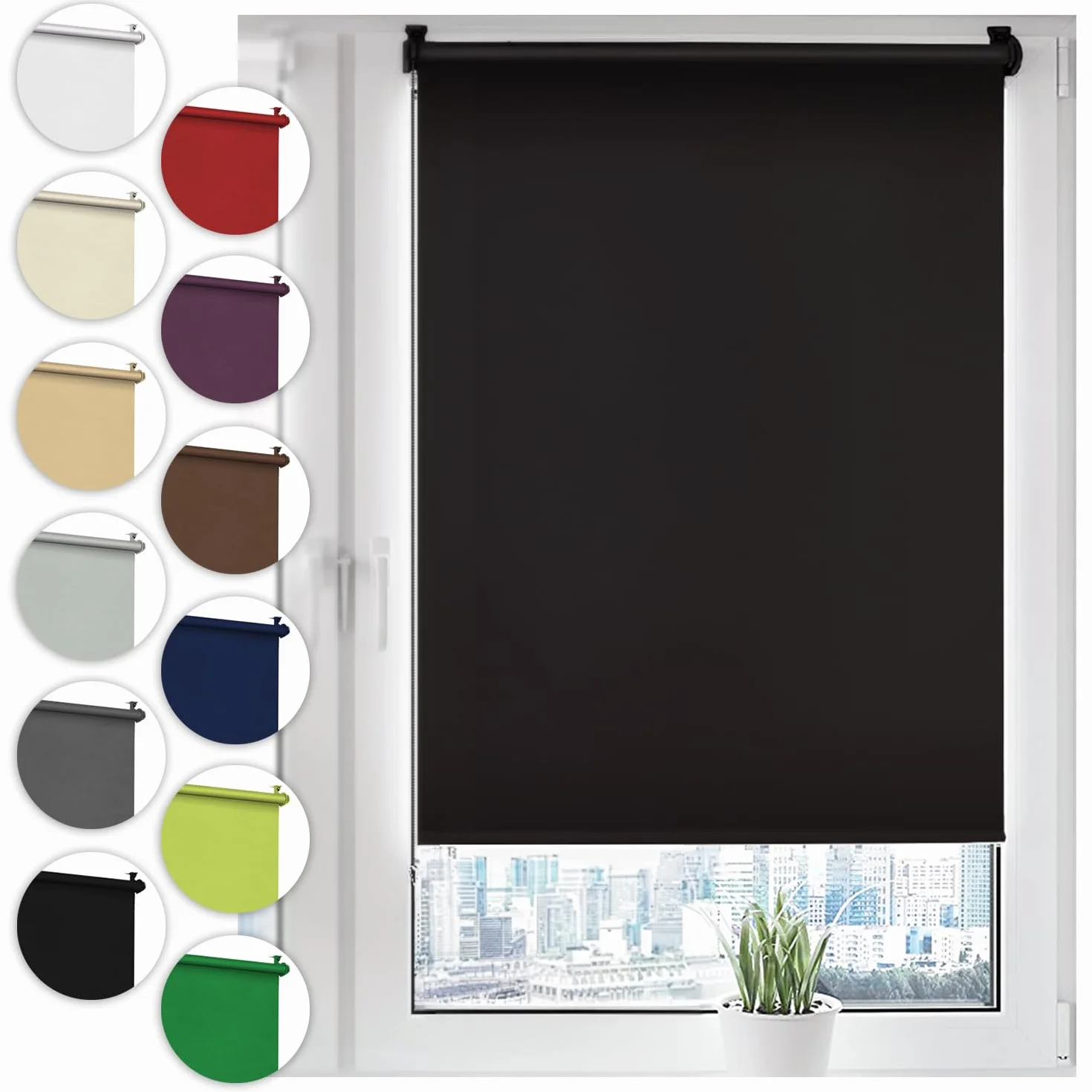 Sonello Roleta zaciemniająca Klemmfix 65 x 150 cm czarna