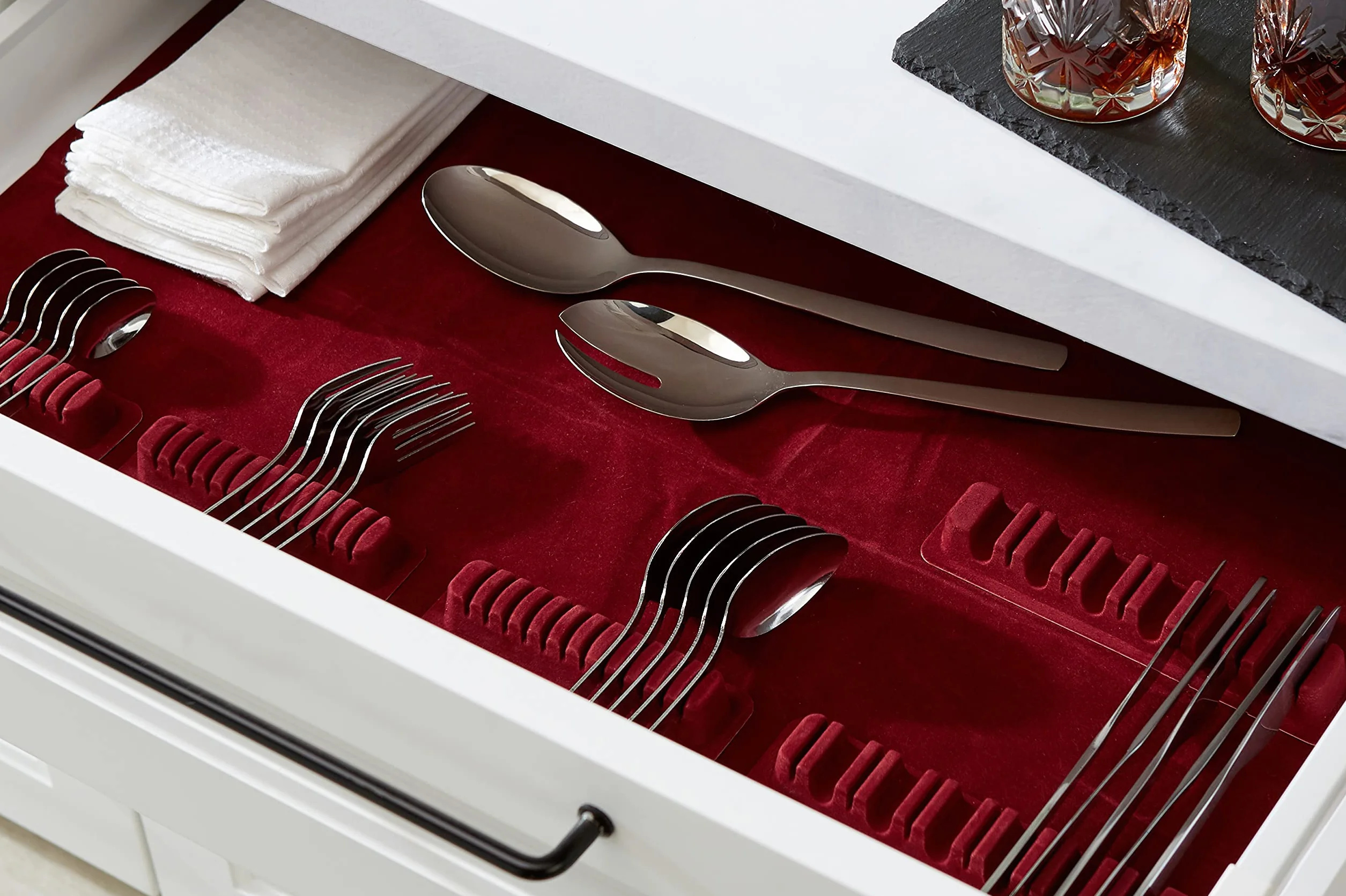Rayen Organizer na sztućce, czerwony, 80c45 cm
