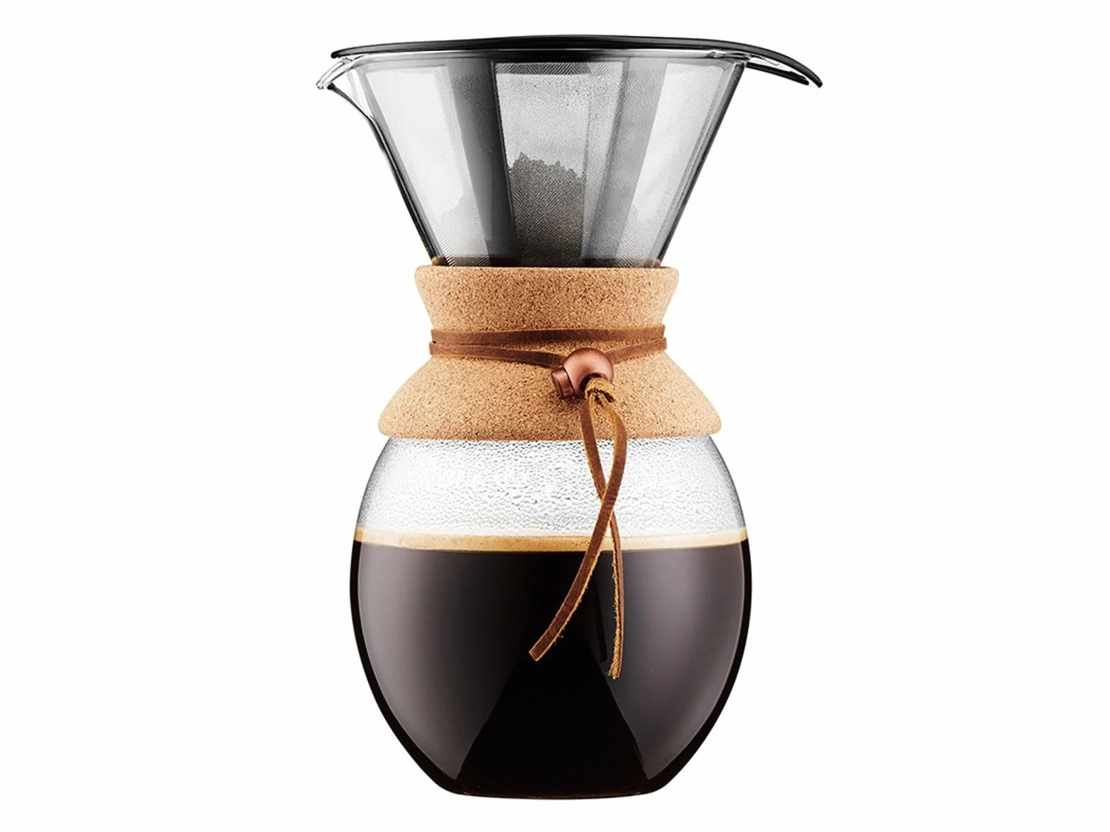 BODUM 11593-109 Ekspres do kawy z trwałym filtrem S/S, 12 filiżanek, 1,5 l, 1,5 l, korek, szkło, 1,5 litra