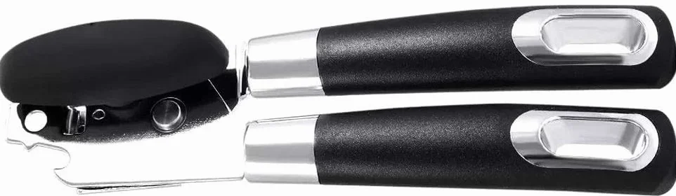 Otwieracz do puszek Profesjonalny ręczny otwieracz do puszek ze stali nierdzewnej Otwieracz do puszek kuchennych z otwieraczem do butelek Ręczne otwieracze do puszek (kolor: czarny, rozmiar: jeden r
