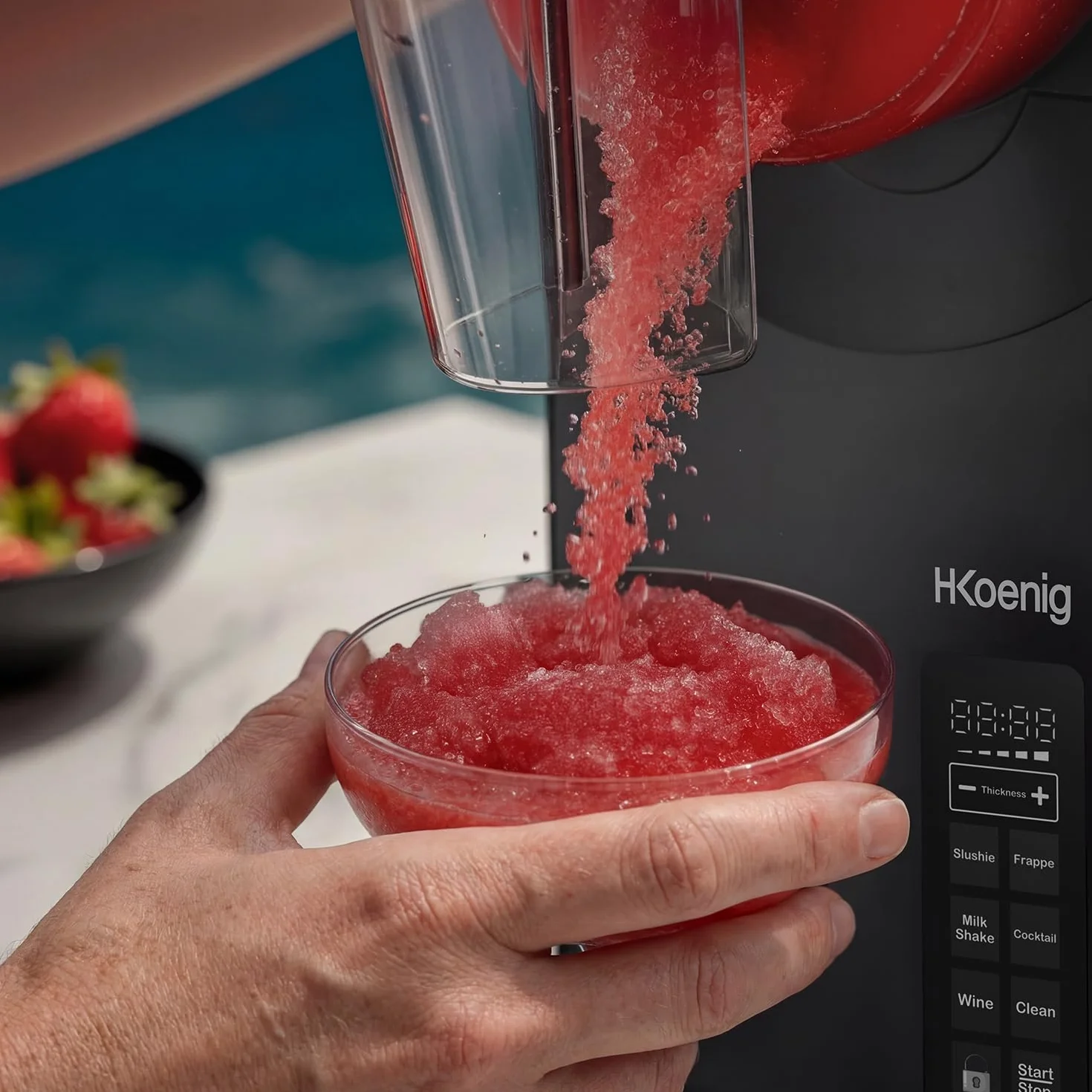 Maszyna do granita, 5 wstępnie ustawionych trybów, lody, Granita, koktajl mleczny, kawa uderzeniowa i koktajle, pojemność 2,5 l, funkcja utrzymywania zimna i samoczyszczenia, panel dotykowy, nadaje