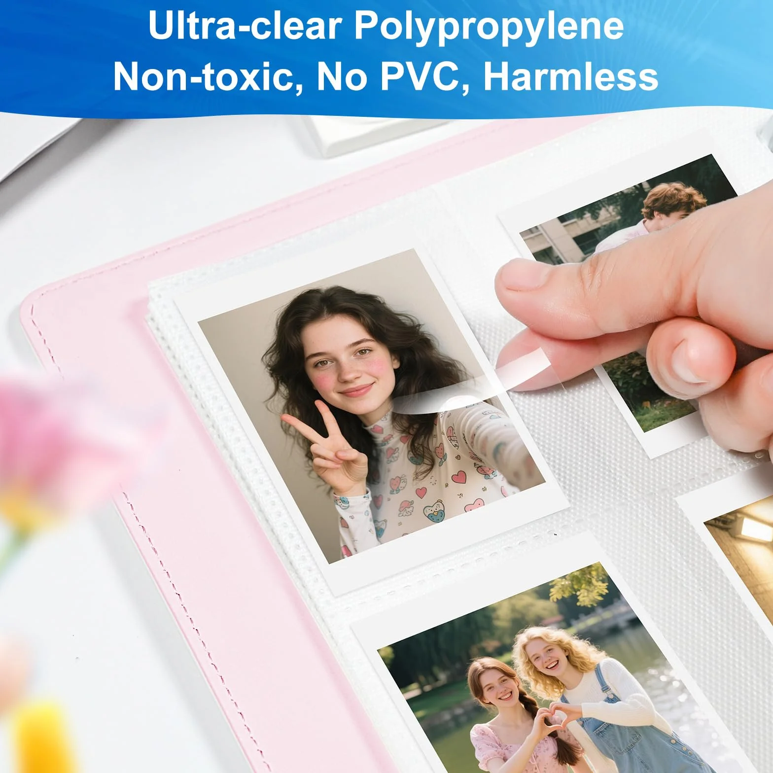 Album fotograficzny 200 zdjęć, 5 x 7 cm, do ponownego napełniania, ze skóry PU, ze stronami, kompatybilny z Fujifilm Instax Mini 12, 11, 9, 8+, 8, 99, 40, 90, 7, EVO LiPlay, Polaroid Snap/PIC-300