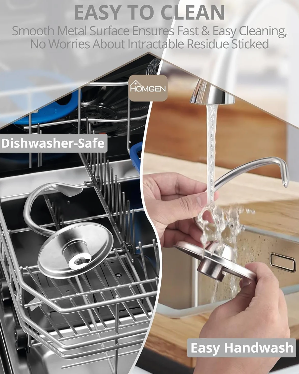 HOMGEN 304 stal nierdzewna Końcówka do zagniatania ciasta do miksera Kitchenaid Pasuje do 4.5-5Qt Akcesoria do miksera Kitchenaid Końcówka do ciasta w kształcie spirali Akcesoria do miksera stojącego