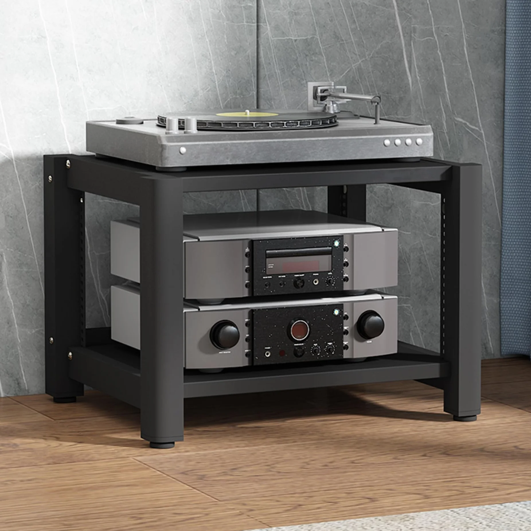 Light Walnut 5-poziomowy stojak o - Sk HiFi stojak na gramofony płyty winylowe odtwarzacze Blu-ray wzmacniacze i przetworniki cyfrowo-analogowe - Ele Home Ma Fur