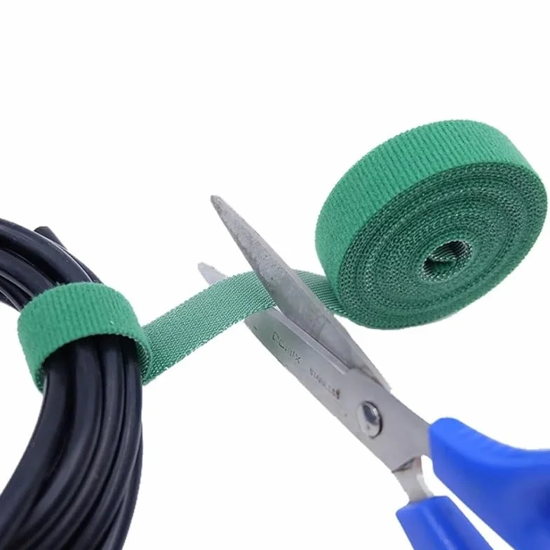 2/10M opaski kablowe wielokrotnego użytku pętla pakiet samoprzylepny zapięcie akcesoria DIY nylonowy pasek organizer klips uchwyt na przewody (żółty, 2 metry - 10 mm) (czerwony 10M (2 rolki))