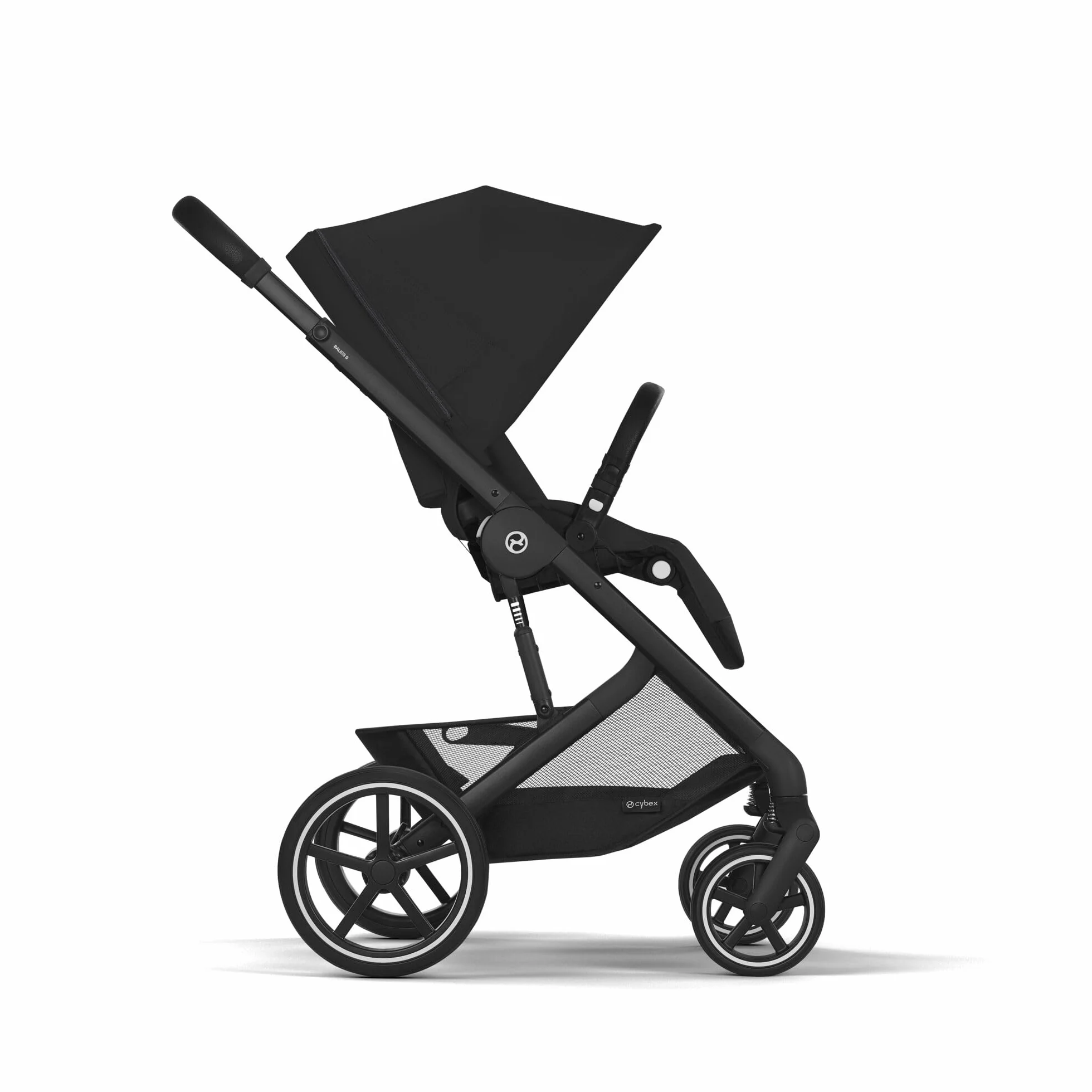 CYBEX Gold Wózek Dziecięcy Balios S Lux, Ergonomiczna Pozycja Leżenia, System Pasów Obsługiwany Jedną Ręką, Od Urodzenia Do 22 Kg (Ok. 4 Lata), Moon Black