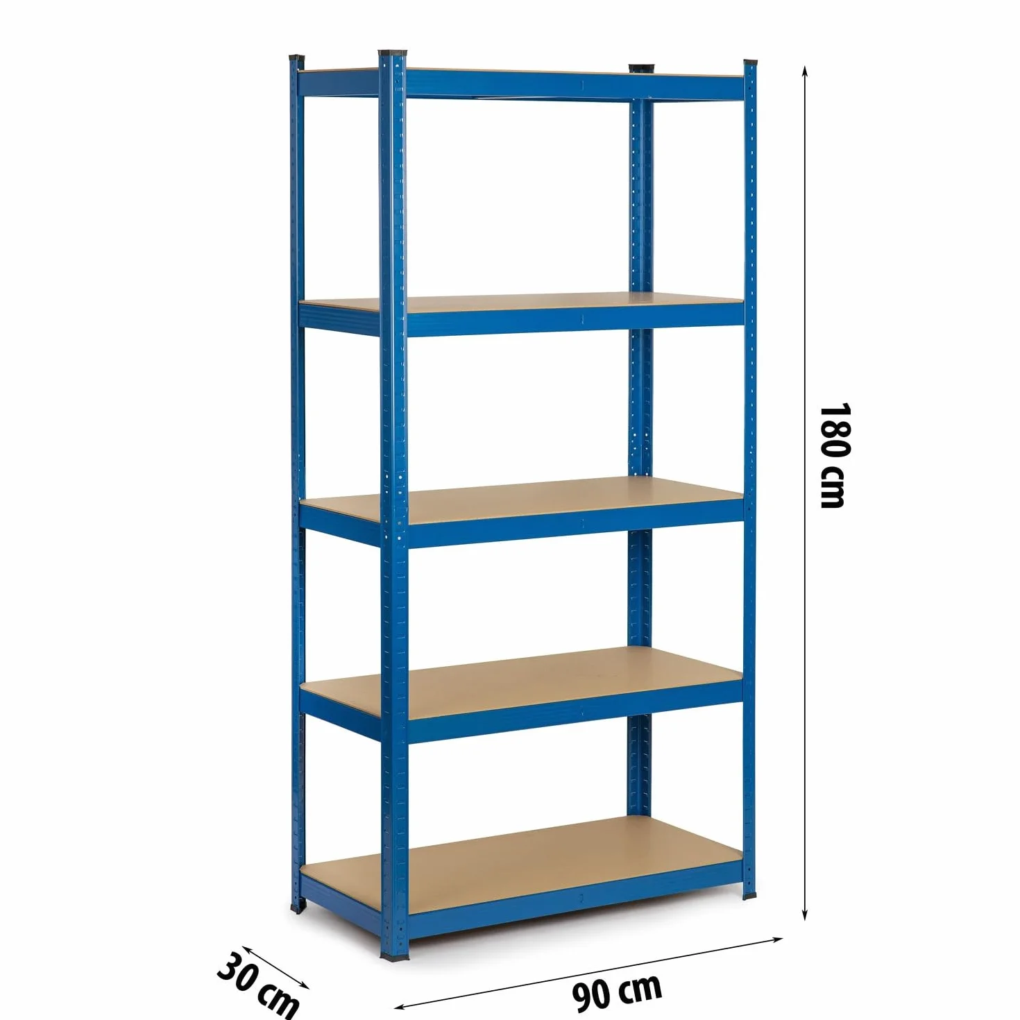 Humberg Półka garażowa metalowa Obciążenie do 875 kg 5 półek 30 x 90 x 180 cm Niebieski