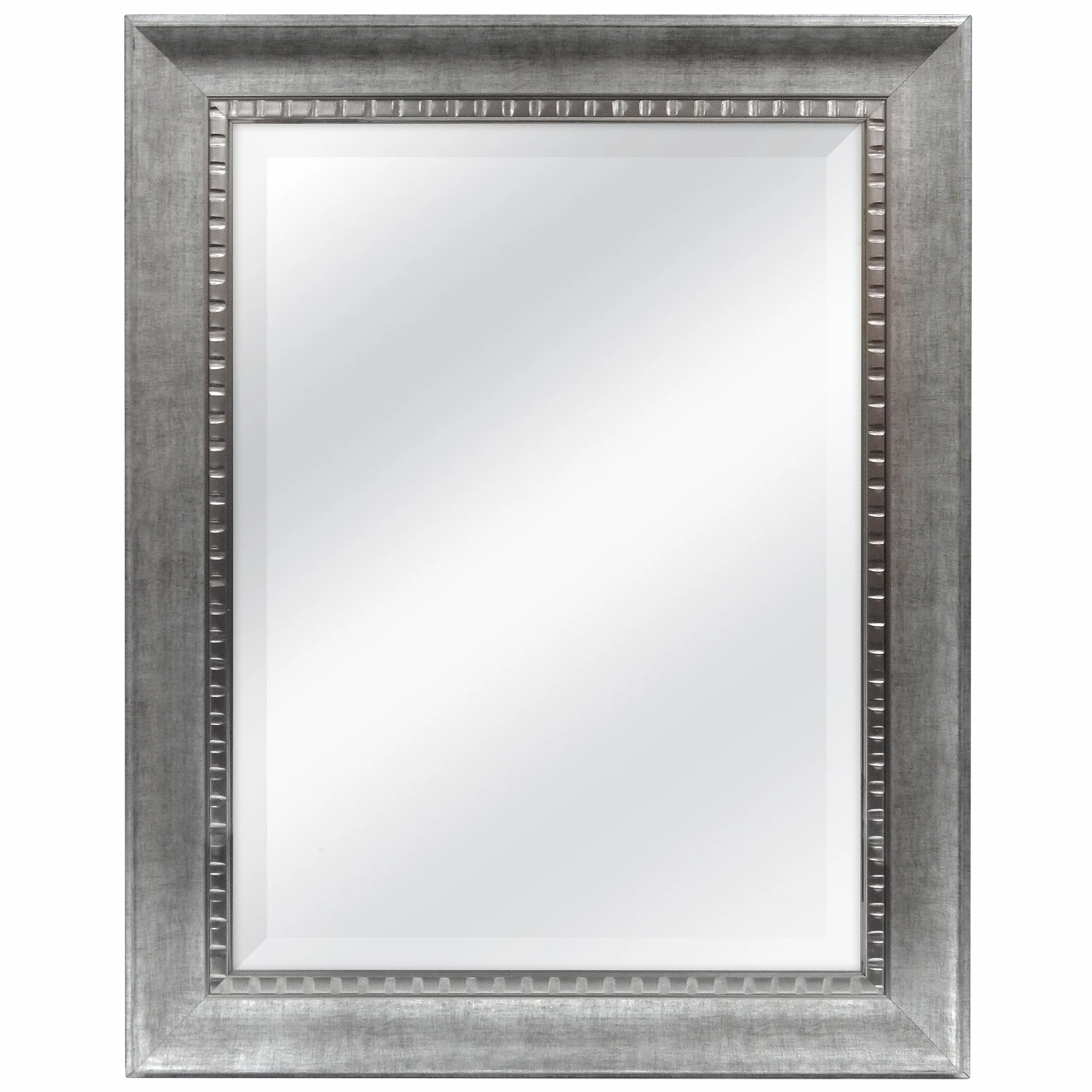MCS 45 x 61 cm ukośne lustro ze szczegółami formowania dentystycznego, wymiary zewnętrzne to 60 x 75 cm, srebrne wykończenie 20563, 18 x 24