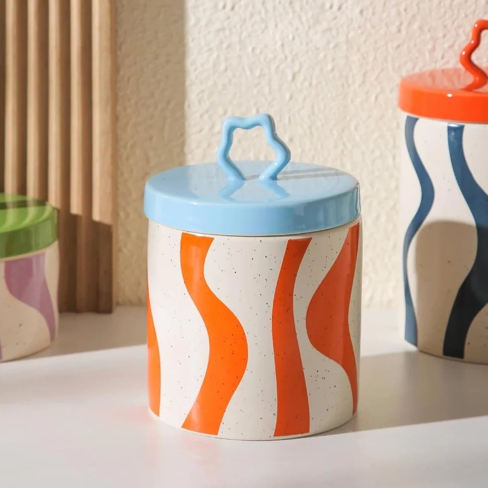 Masło pudełko Ceramiczny pojemnik na masło, kolorowy słoik do przechowywania w wazonie kuchennym, pudełko biżuterię ze słoikami cukierki
