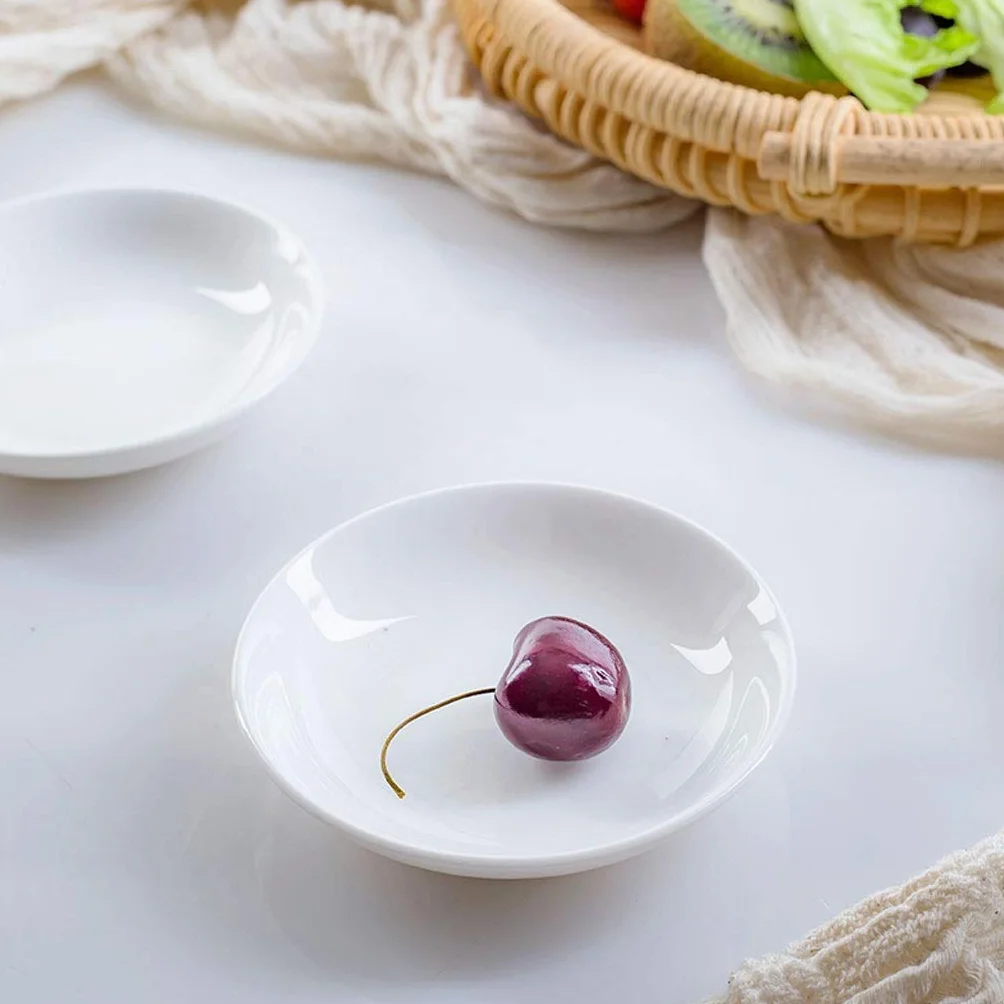 Naczynie do sosów domowa porcelanowa miska przyprawa zanurzenie sałatka owocowa przyprawy przekąski płatki zbożowe zupa deser 2 rodzaje białych misek do maczania (biały-B)