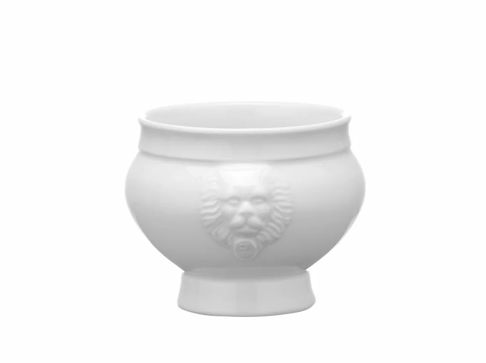 HENDI Miska do zupy, relief z głową lwa, wysoka odporność na uderzenia i zużycie, nadaje się do piekarnika, kuchenki mikrofalowej, zmywarki, miska, 0,25L, ø112x(H)78mm, porcelana, biały