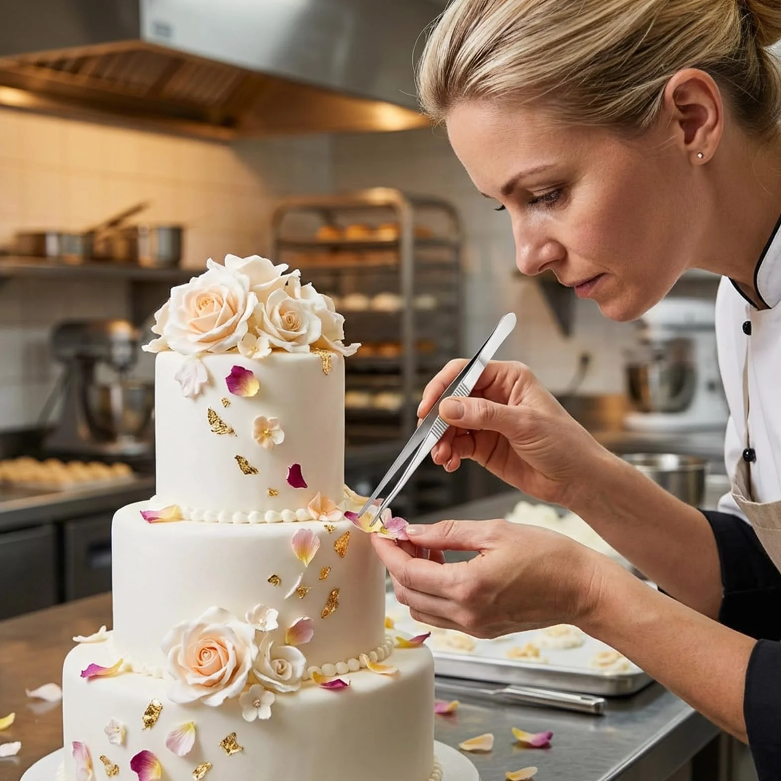 5 sztuk pęseta kuchenna ze stali nierdzewnej, antypoślizgowa pęseta kuchenna, srebrna, szpiczasta i zaokrąglona, pęseta do grilla, do dekorowania potraw, gotowania i pieczenia