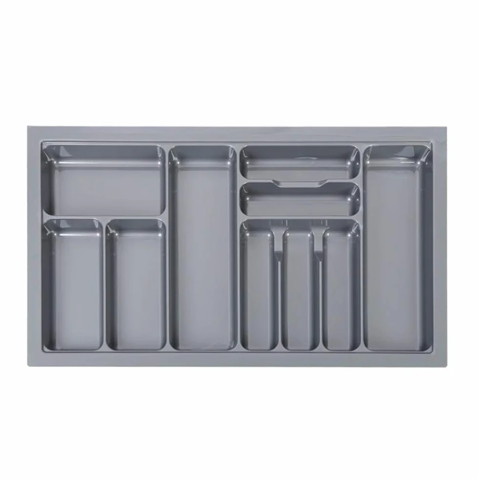 Omabeta 900mm Plastikowa Wkładka do Szuflady na Sztućce Trwałe Noże i Widelce Organizer do Przechowywania do Kuchni w Domu Szary Rozmiar 33,07x18,90x2,17 Cala (Szary)