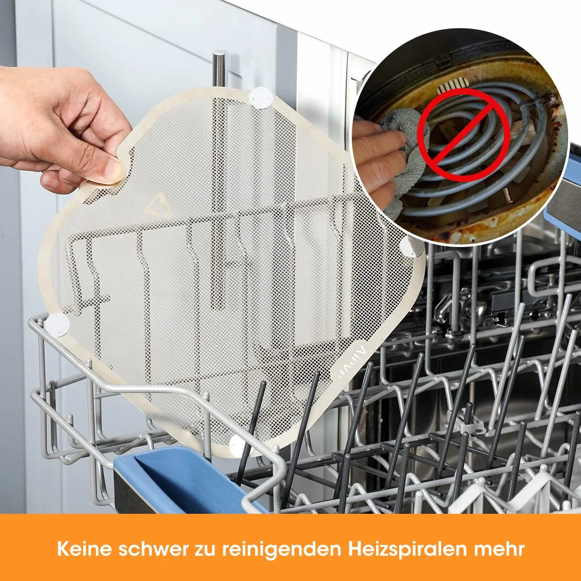 AIEVE Osłona przeciwbryzgowa ze stali nierdzewnej, siatka ochronna przed rozpryskiwaniem tłuszczu, kompatybilna z Airfryer COSORI XXL 4,7 L, Ninja Speedi ON400EU 5,7 L oraz Ninja AF140EU 4,7 L