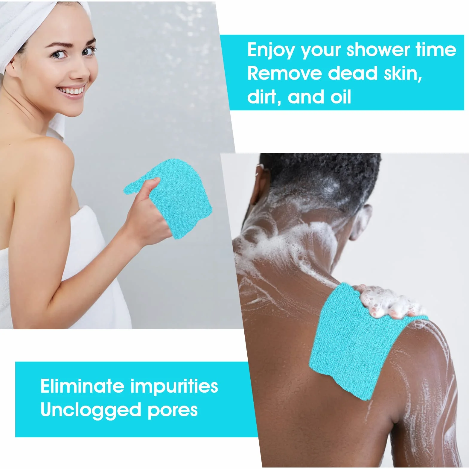 WLLHYF Ręcznik ścierający Nylon japoński do peelingu pod prysznicem do mycia ciała wielokolorowe gąbki głęboko czyszczące myjka pleców masażer spa ręcznik do kąpieli dla kobiet i mężczyzn