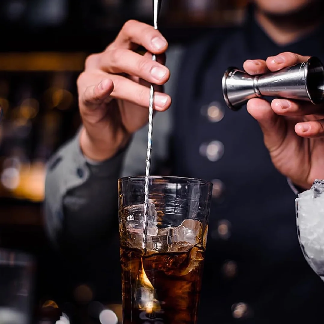 Profesjonalna łyżka barowa ze stali nierdzewnej, spiralna do koktajli, martini, kawy