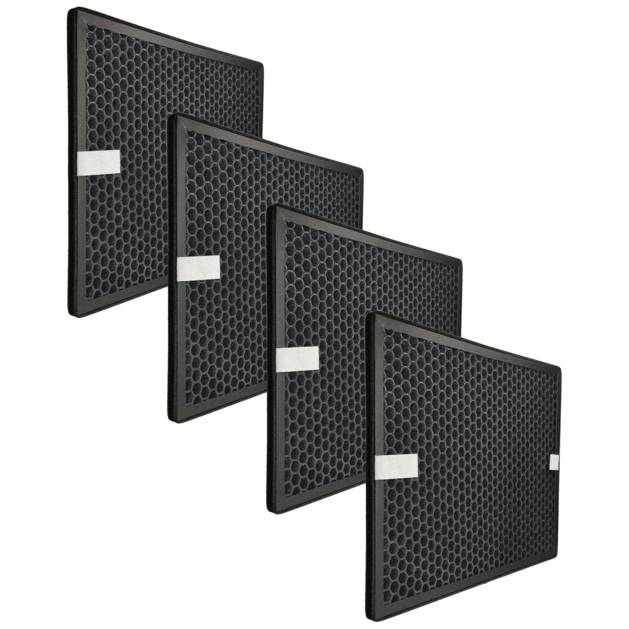 vhbw 4 x filtr z węglem aktywnym kompatybilny z Philips AC1214, AC1215, AC1217, AC1217i, AC2729 oczyszczacz powietrza, czarny