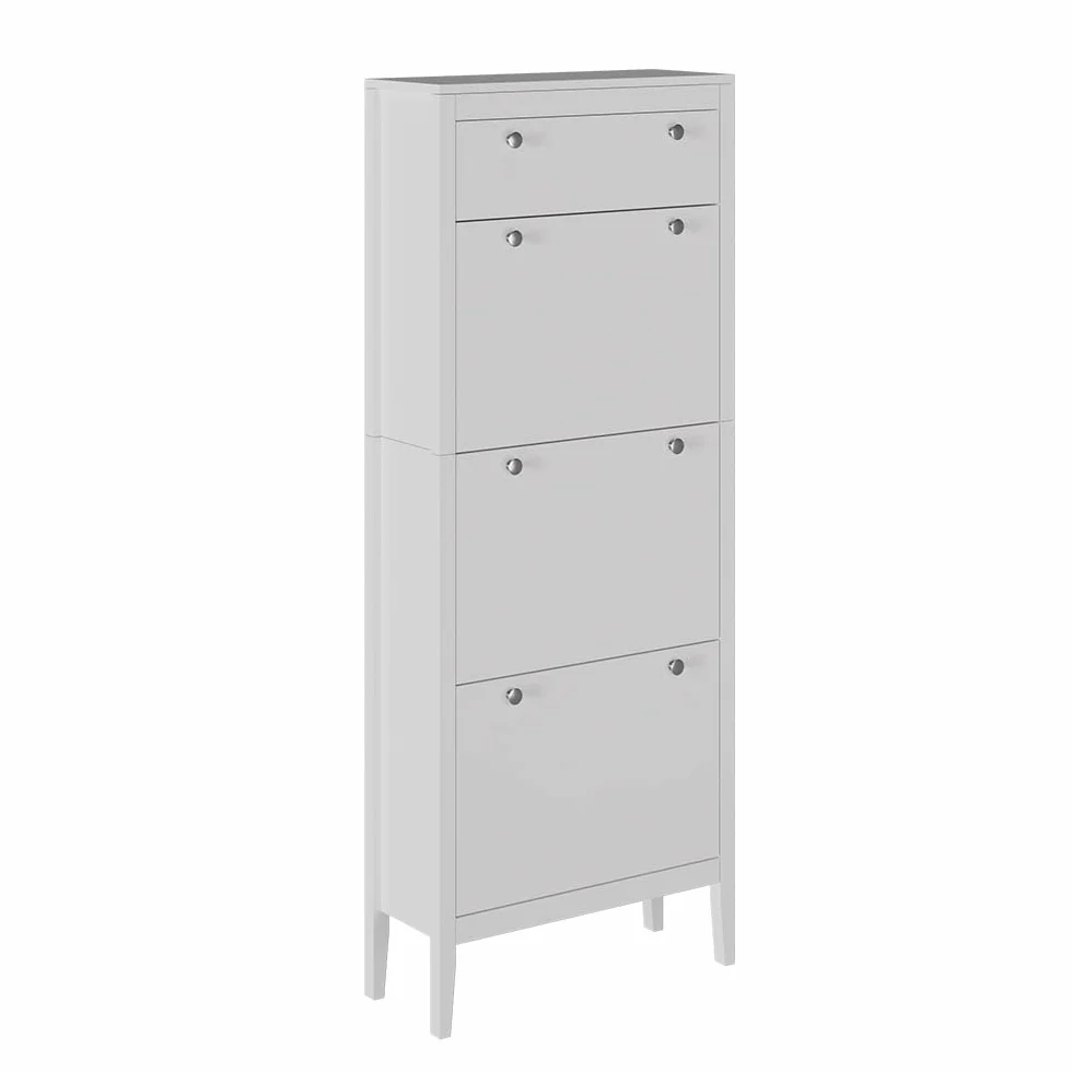 Vicco Szafka na buty "Aron", Biały, 60 x 153 cm | 3 przedziały, pour le rangement des chaussures et combinable avec d'autres modules