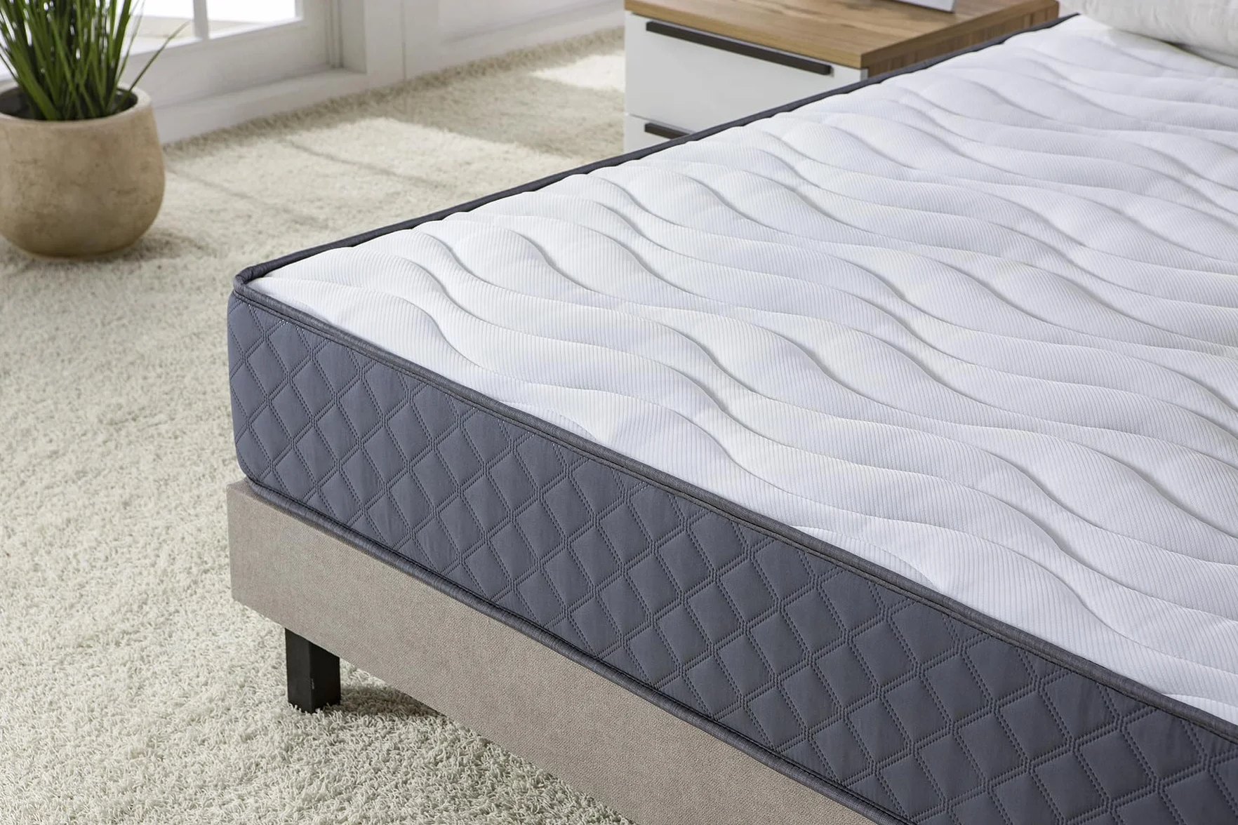 Todocama - Materac wiskoelastyczny 105x190 cm, wielowarstwowy Pure Flow MAX, wysokość 21 cm, średnia/wysoka twardość, środek przeciw roztoczom, antybakteryjny i hipoalergiczny. Wyprodukowano w