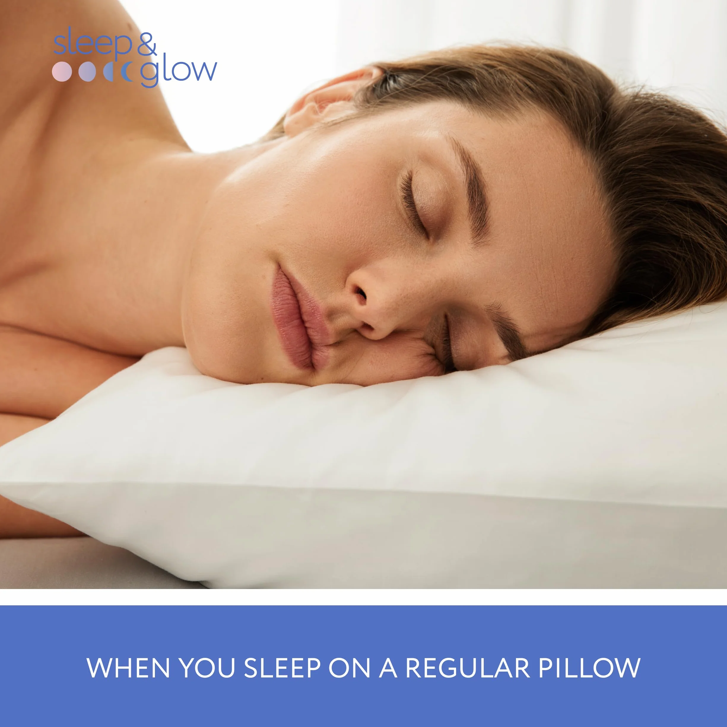 SLEEP & GLOW Omnia Beauty poduszka Anti-Age Blemish Defense z miedzianą poszewką na poduszkę, zwalcza zmarszczki senne, ortopedyczna pianka memory foam do spania na plecach i boku (wyprodukowano we