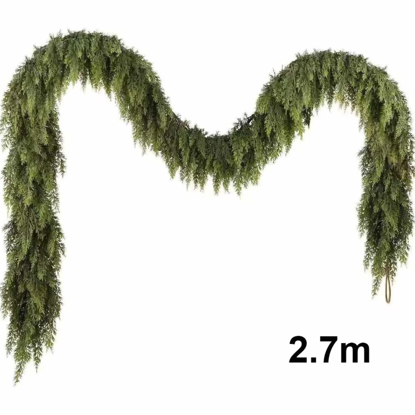Świąteczna girlanda cedrowa, gruba, prawdziwa w dotyku, sztuczna zieleń, gradientowa zieleń, do drzwi domu, lustra (1,5 m)