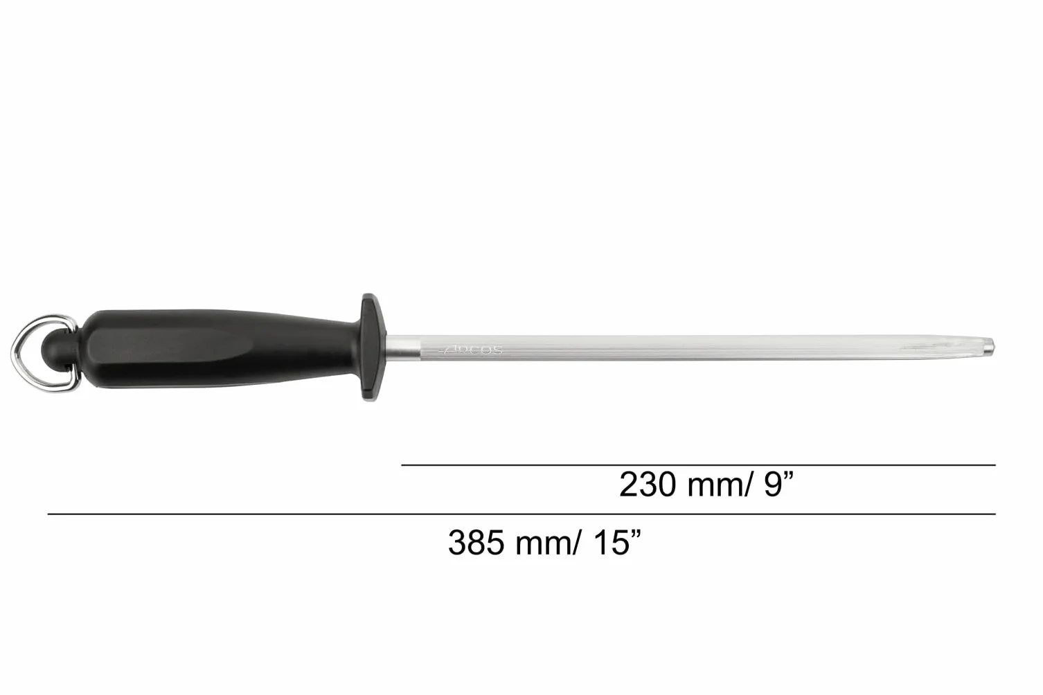 Arcos 278138 stalowa ostrzałka, uchwyt z tworzywa sztucznego, stal, czarna, 230 mm