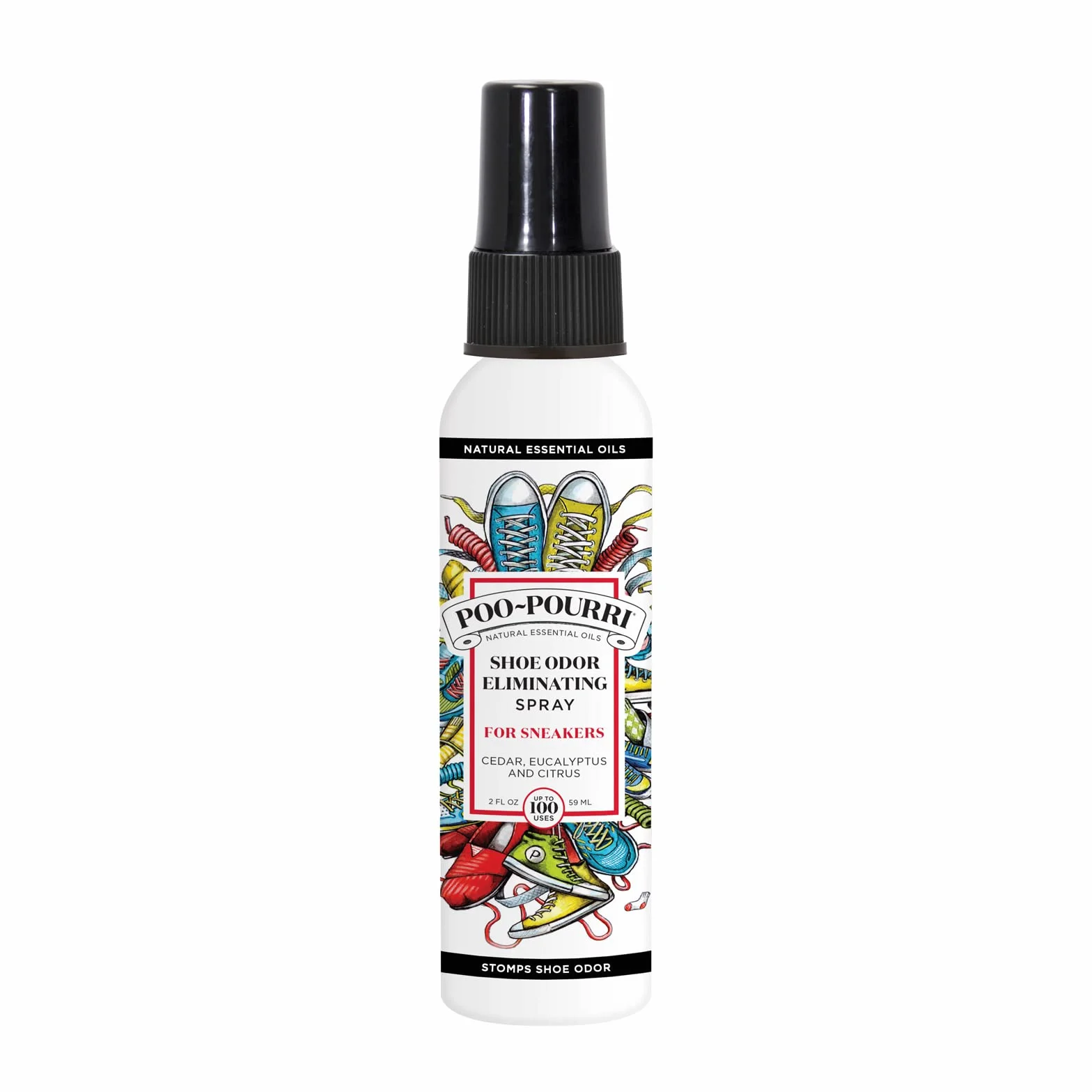 Shoe-Pourri Shoe Odor Eliminujący Spray, Biała butelka 2 oz