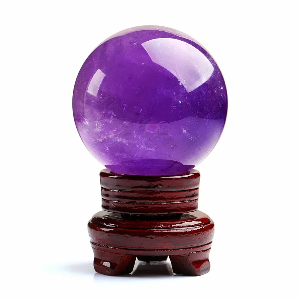 Wykwintny naturalny ametyst colly feng shui kryształowa kula na biurko ozdoby na biurko kryształowa kula biuro salon gabinet dekoracja do biura domowego biura (rozmiar: 2,36 cala)