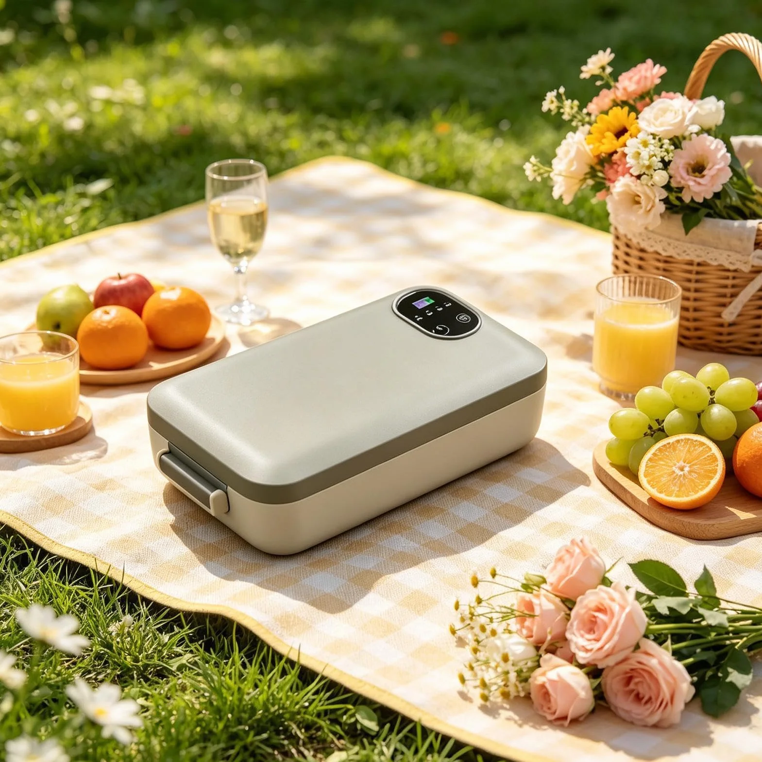 Podgrzewany Pojemnik Na Lunch 900 ml Regulowana Temperatura Podgrzewacz do | Pudełko Podgrzewające Jedzenie Praca Biuro Piknik Budowa Ciężarówka Samochód Kemping Podróż Dom Akademik Szpit