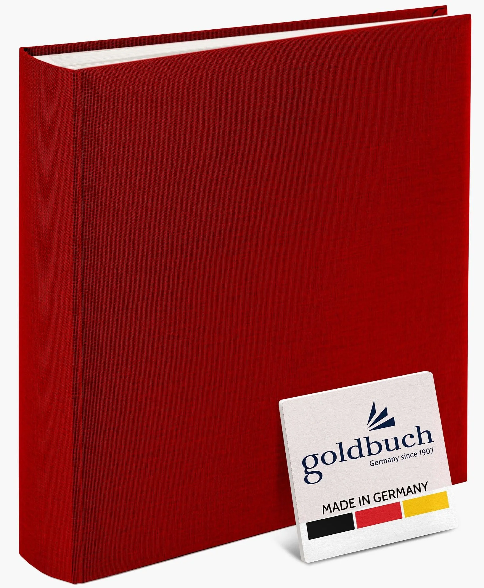 goldbuch 31707 Album fotograficzny Summertime, 100 białych stron z przekładkami pergaminowymi, lniany album pamiątkowy, 30 x 31 cm, czerwony