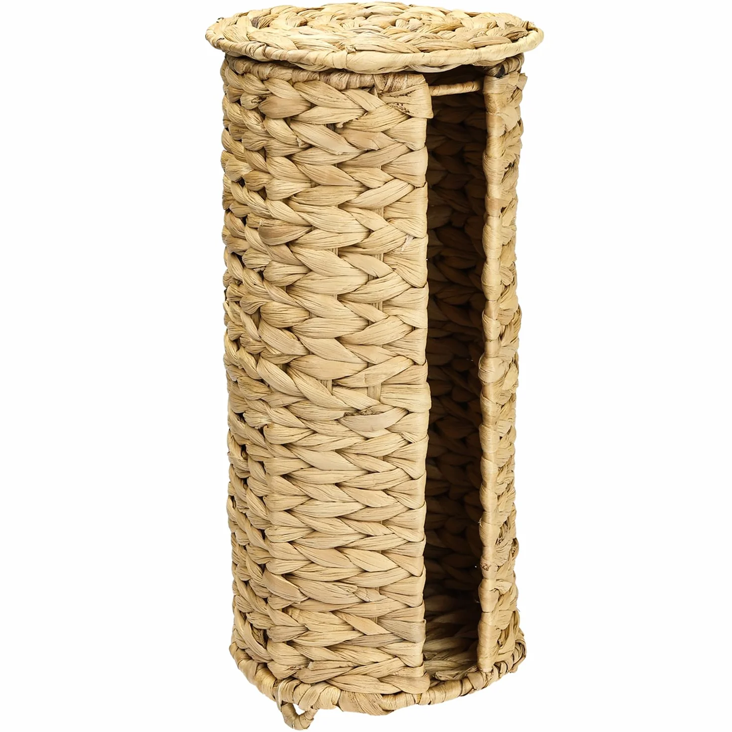 HMF Stojący uchwyt na papier toaletowy, pleciony z hiacyntu wodnego, 3 rolki, 35,5 x 17 cm