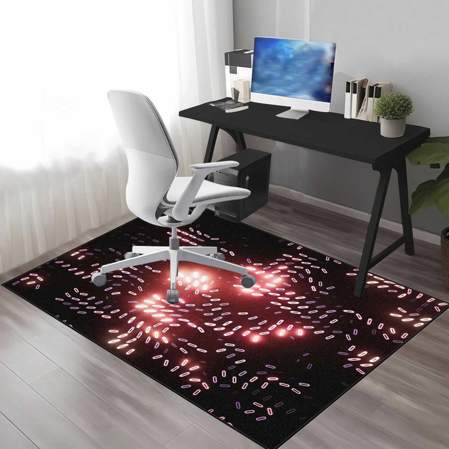 90 x 120 cm wytrzymała mata na biurko komputerowe do gier, komputer, krzesło biurowe, mata na krzesło do toczenia, ochraniacz podłogi na krzesło gamingowe, wielofunkcyjna, twarda mata podłogowa, mata