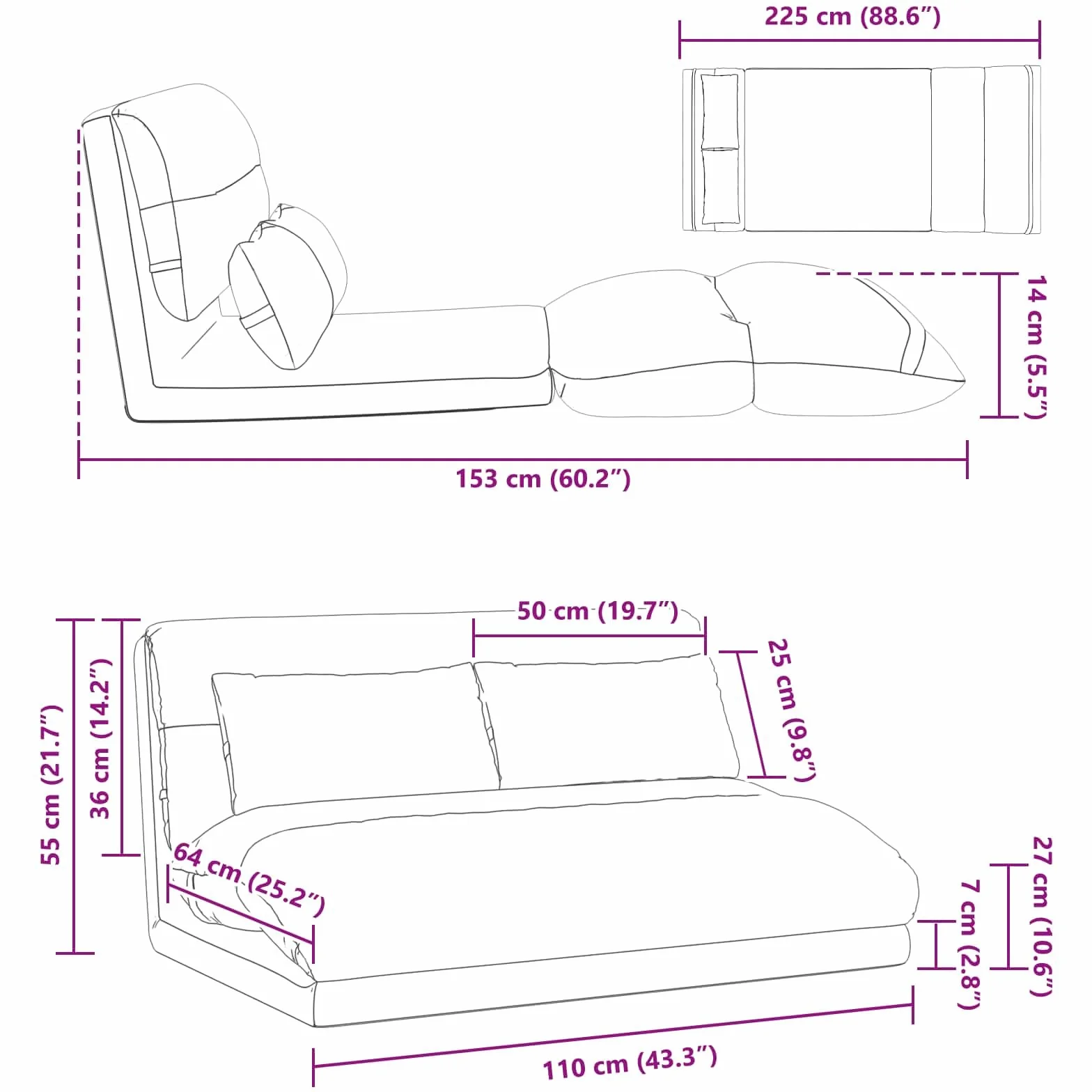 Regulowany fotel na nogi, jasnoszary, aksamitny, wielopozycyjne oparcie, tapicerowany fotel podłogowy do salonu, sypialni, pokoju dziecięcego, ergonomiczny