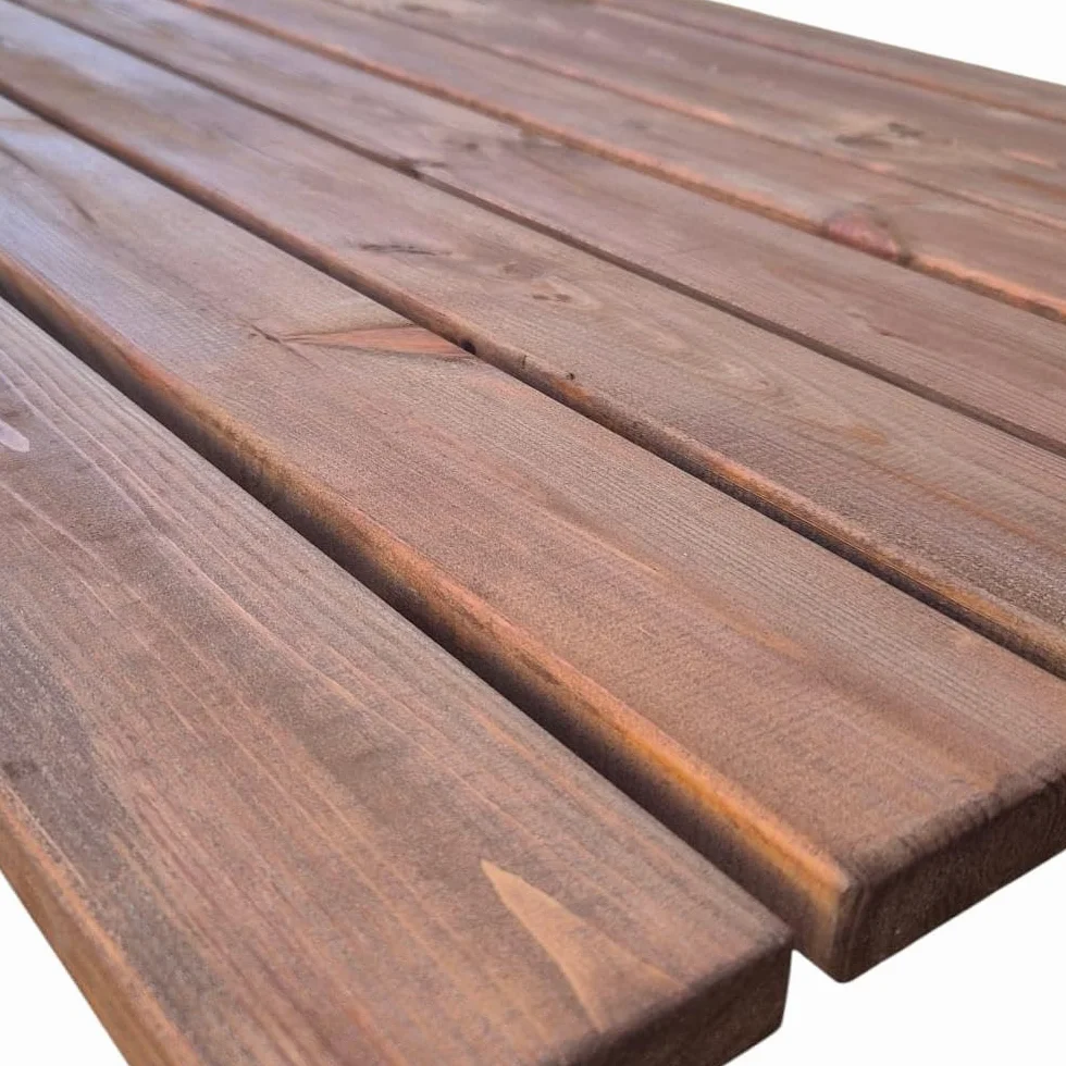 Antypoślizgowy podnóżek prysznicowy, 118 x 78 cm, z impregnowanego drewna sosnowego, kolor teak